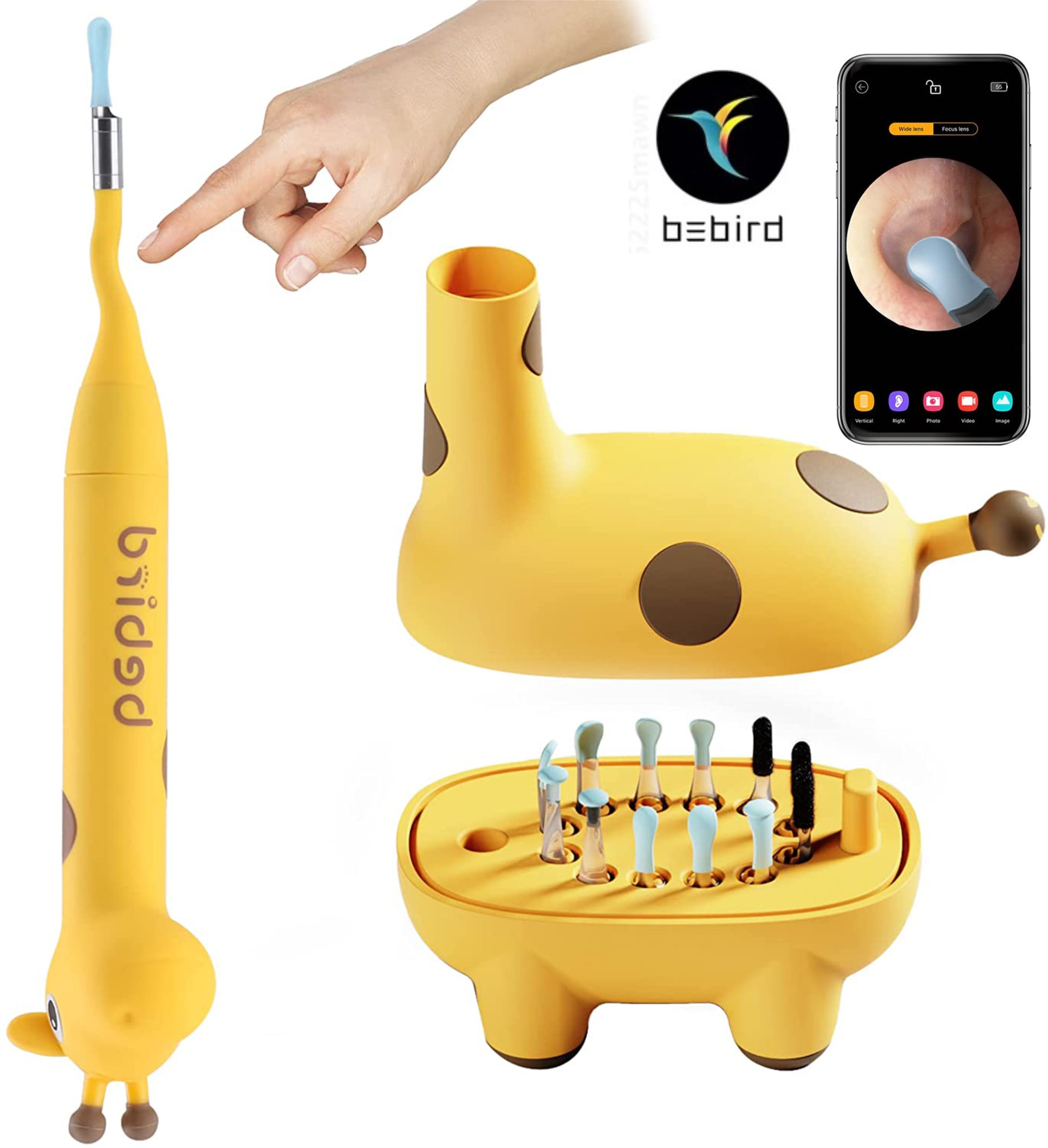 bebird d3 pro kids use smart visual earpick ear cleaner, otoscope for safe earwax removal waterproof child endoscope