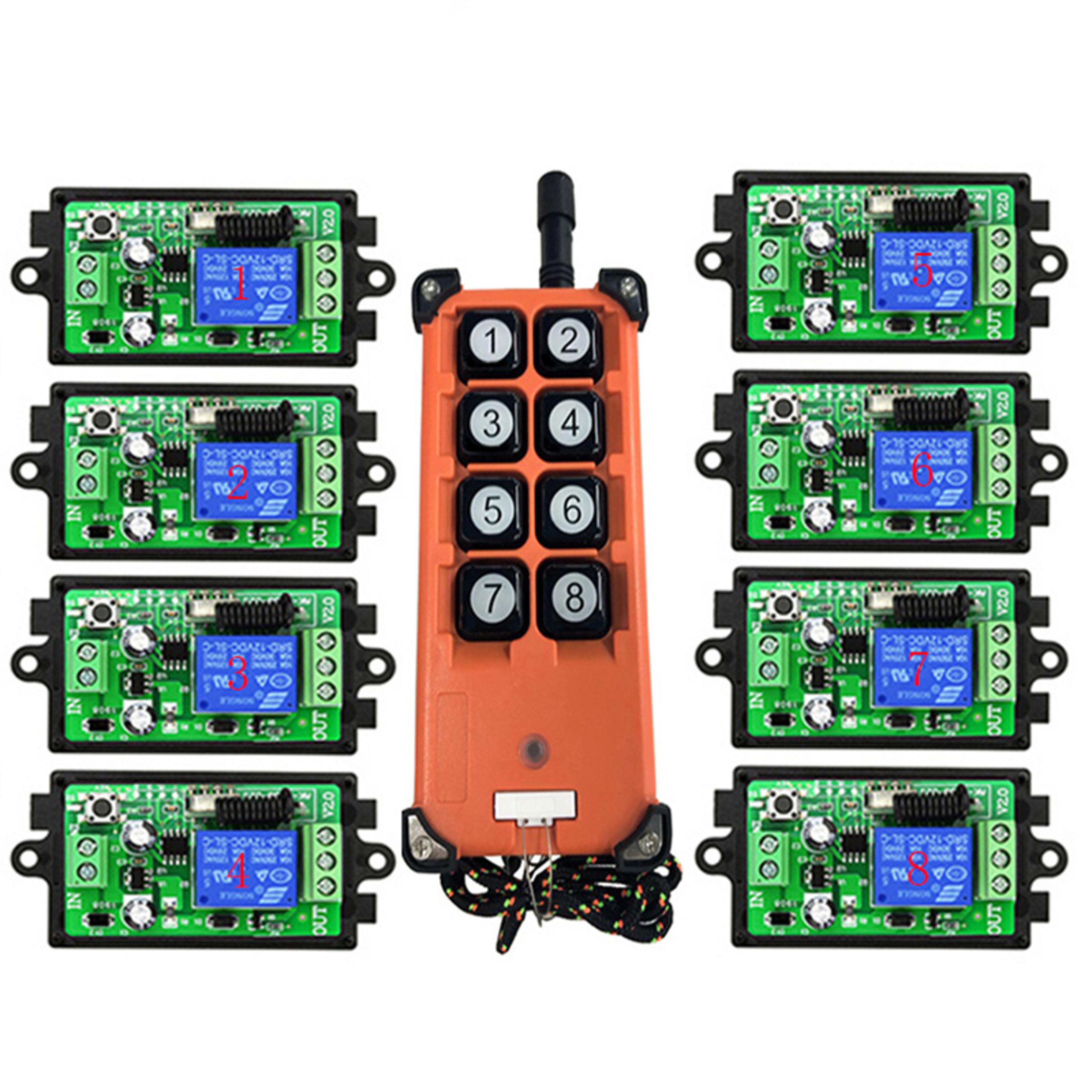 3000m range wireless remote control switch kit with 433mhz rf transmitter, receiver for led lights, motor relay output