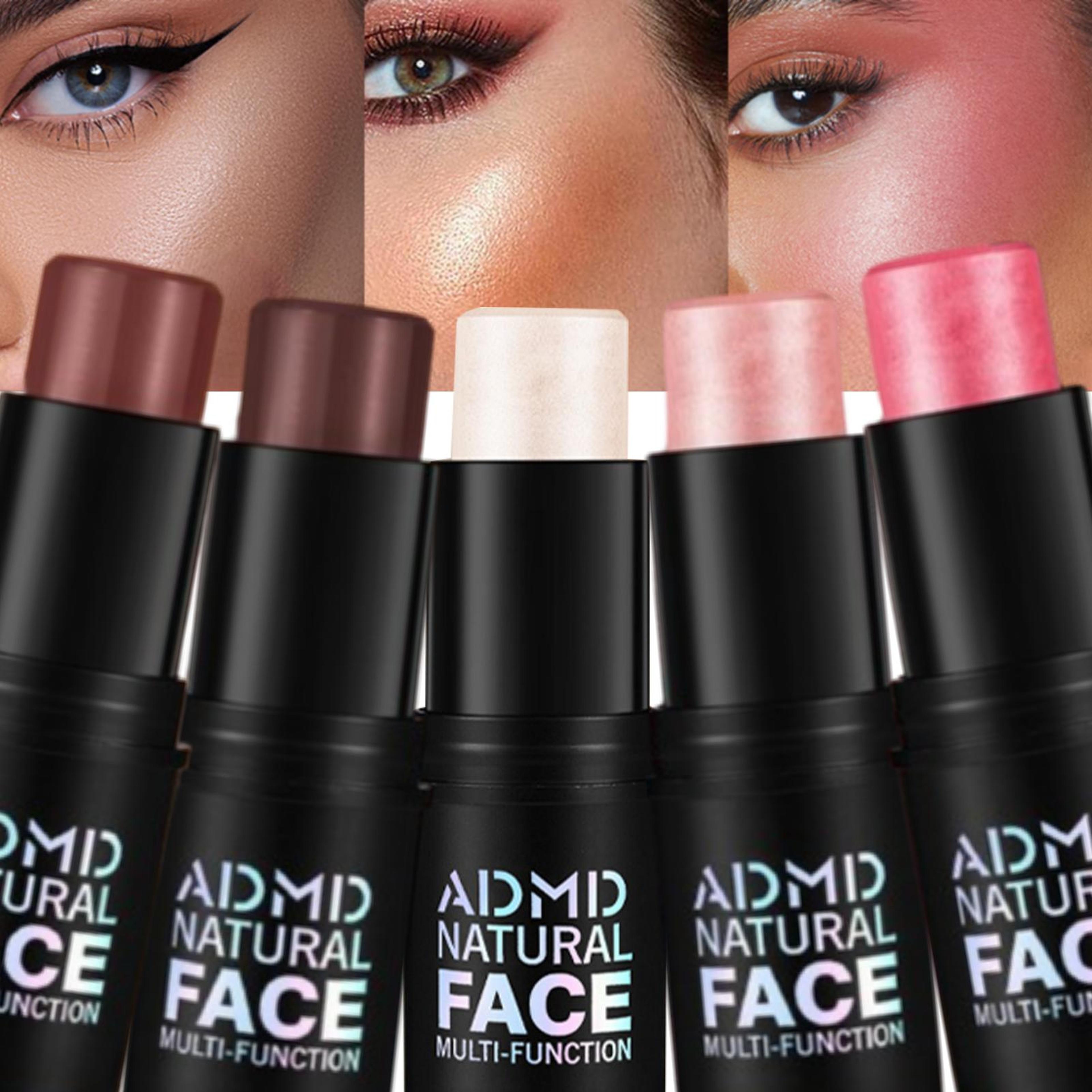 contour stick, blush stick, highlight stick, shape facial contour, brighten light color-producing makeup for beginners