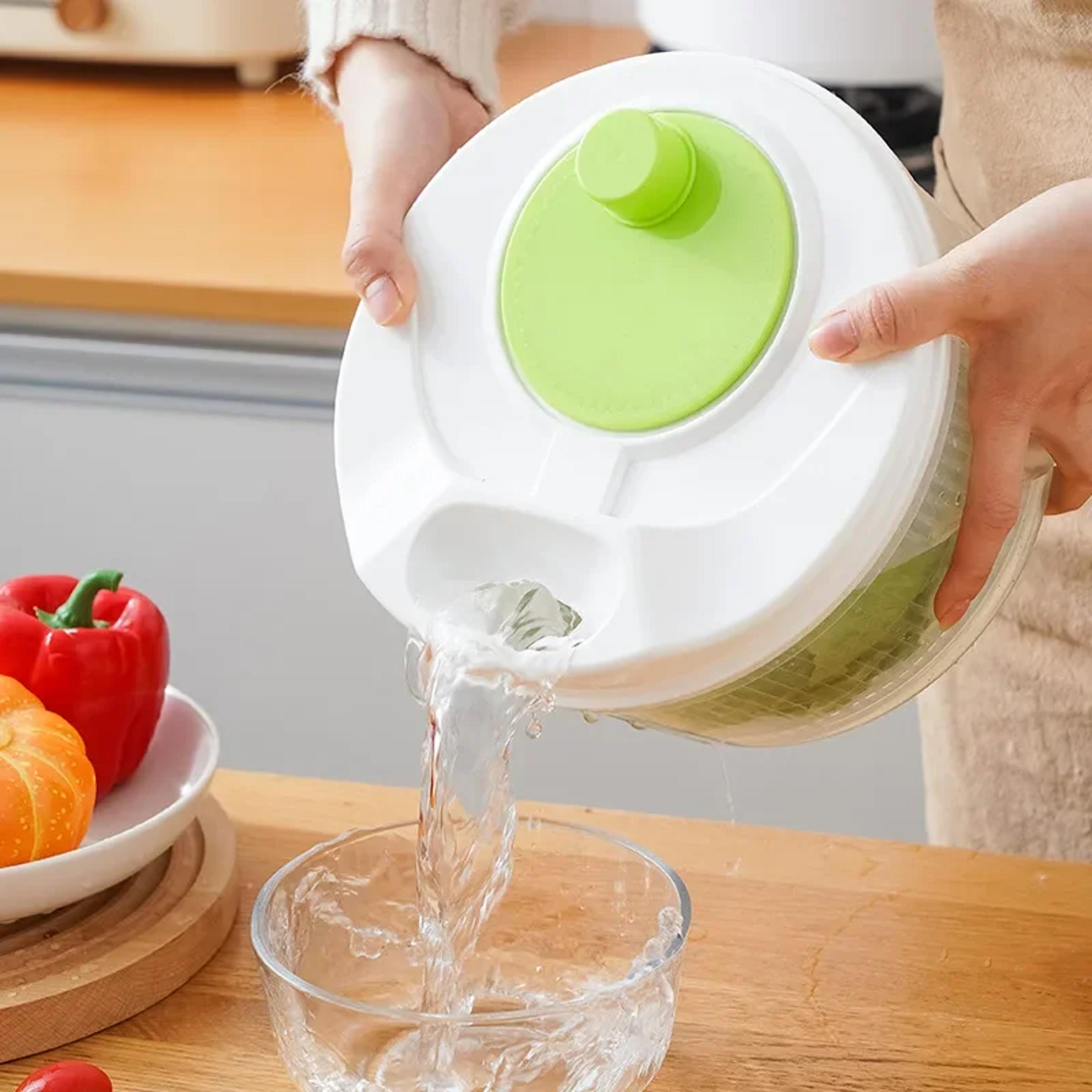 salad spinner for leafy vegetables, lettuce washer, dryer basket, kitchen greens drainer and vegetable strainer crisper