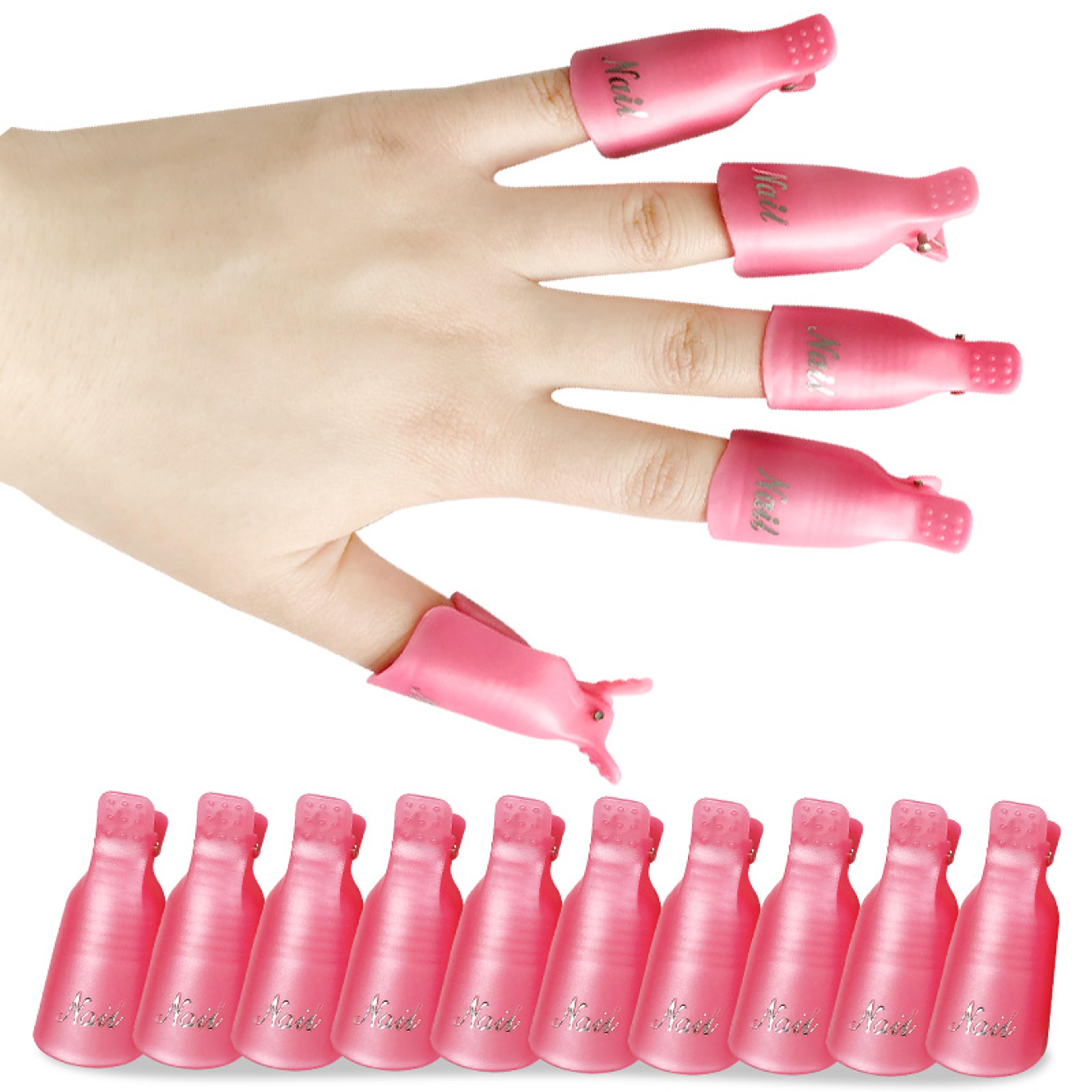semi permanent uv gel polish soak off nail remover clips for removal, manicure cleaner, cotton wipes pressed for nails
