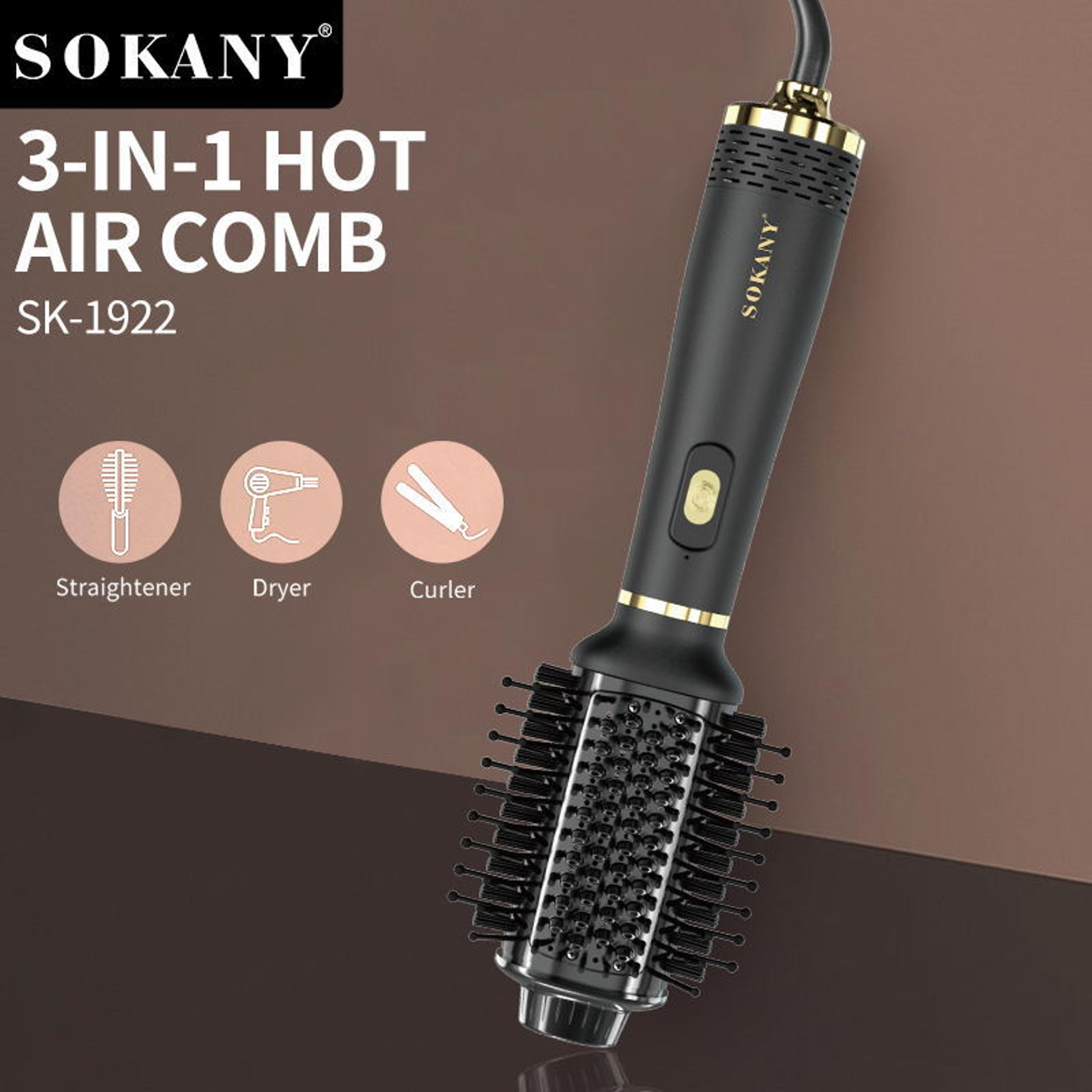 hot air comb hair bar sokany, negative ion quick drying hair brush, lightweight styling tool for smooth shine