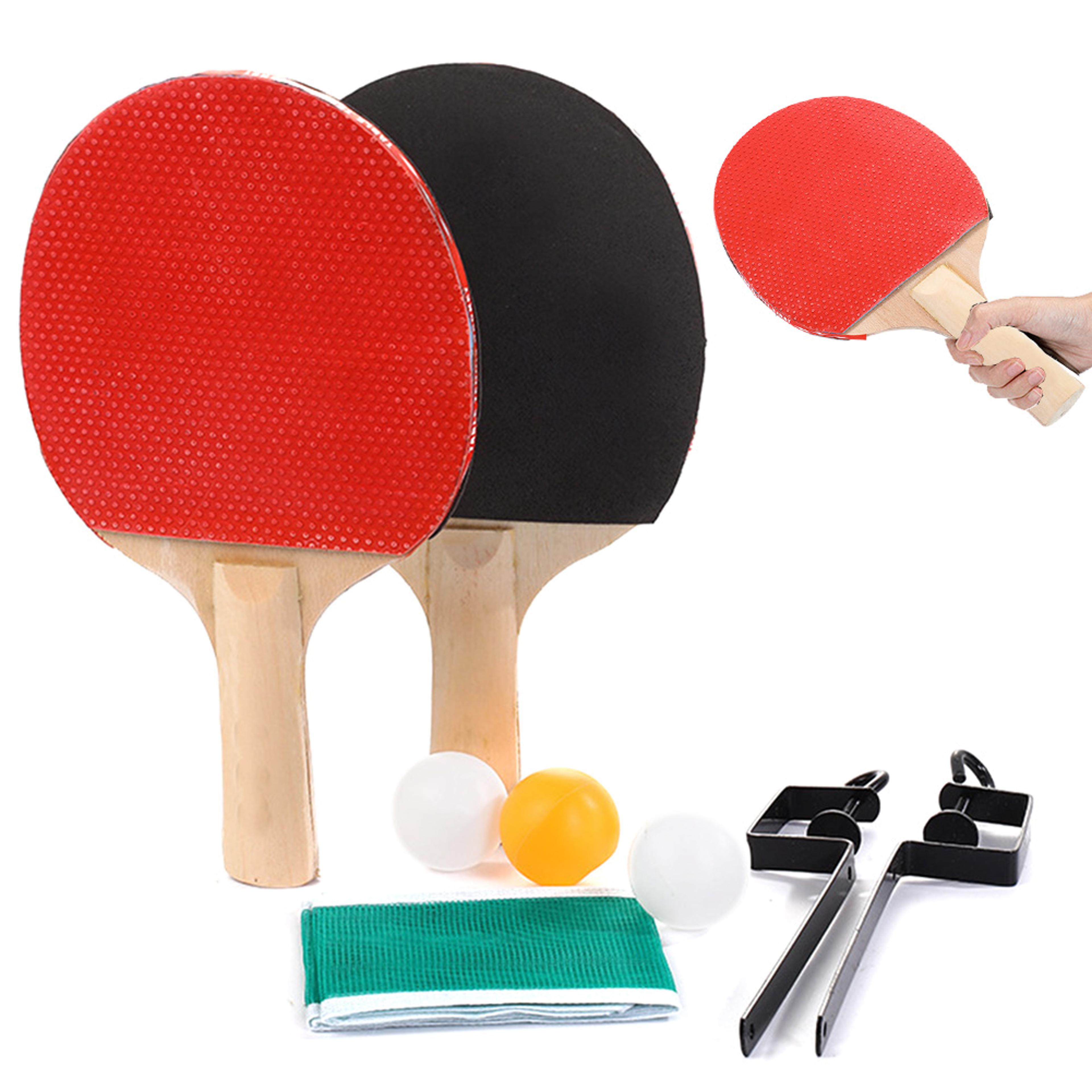 complete table tennis set with net post,2 rackets & 3 balls for indoor & outdoor play