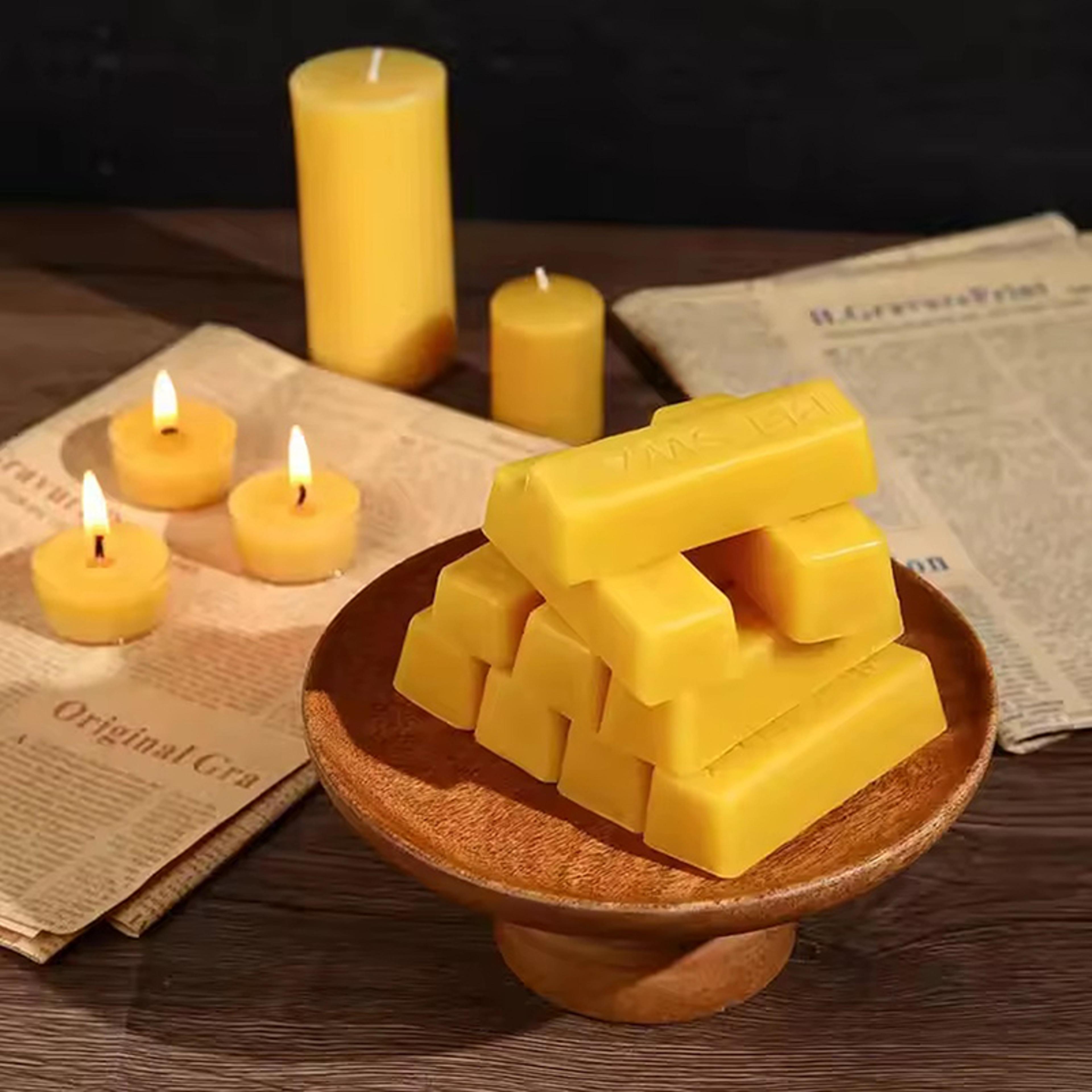 pure beeswax blocks for candle making, high-quality waxing material, 4/8pcs for diy crafts