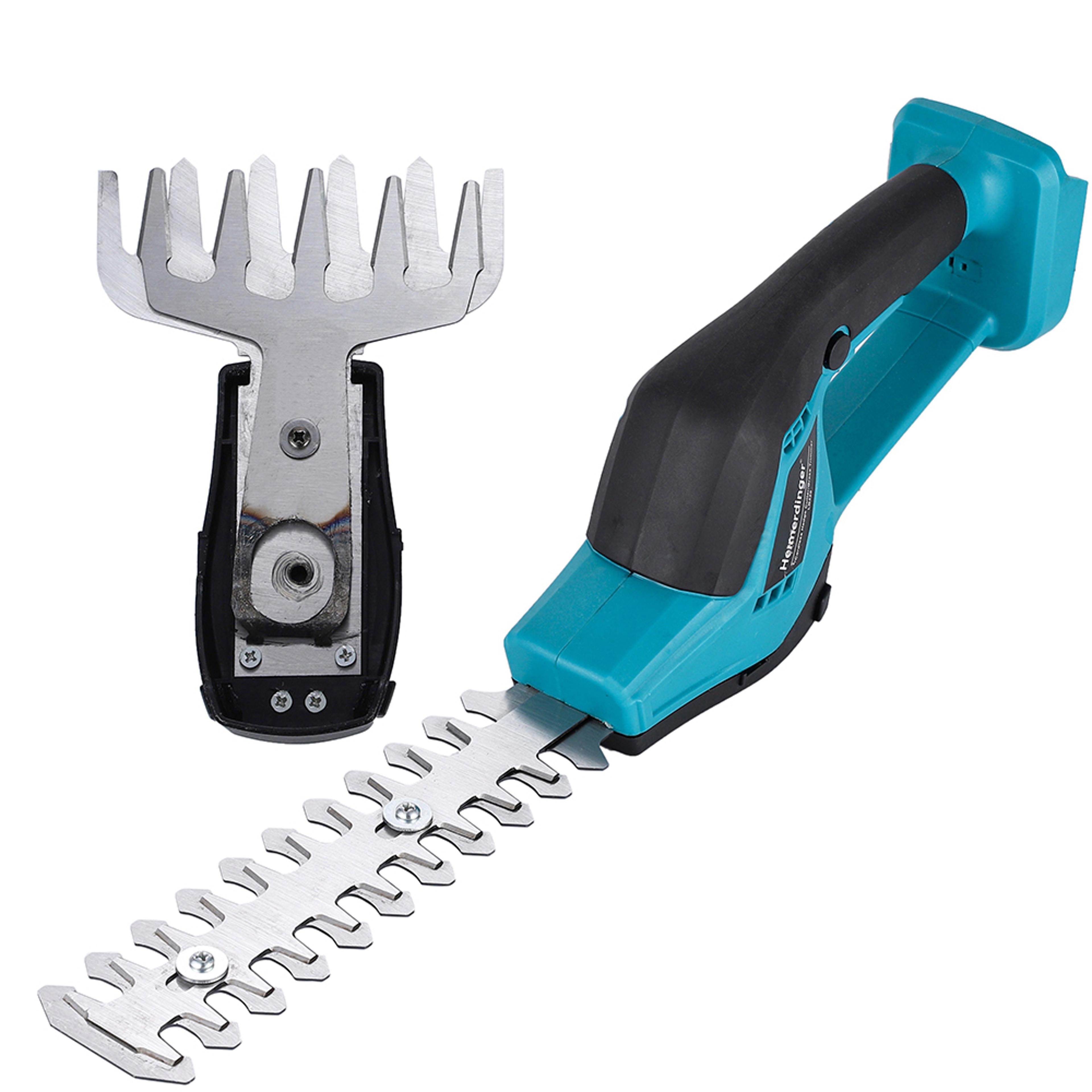 18v cordless hedge trimmer & grass shear, 2-in-1 mini handheld electric shrubbery trimmer for gardens