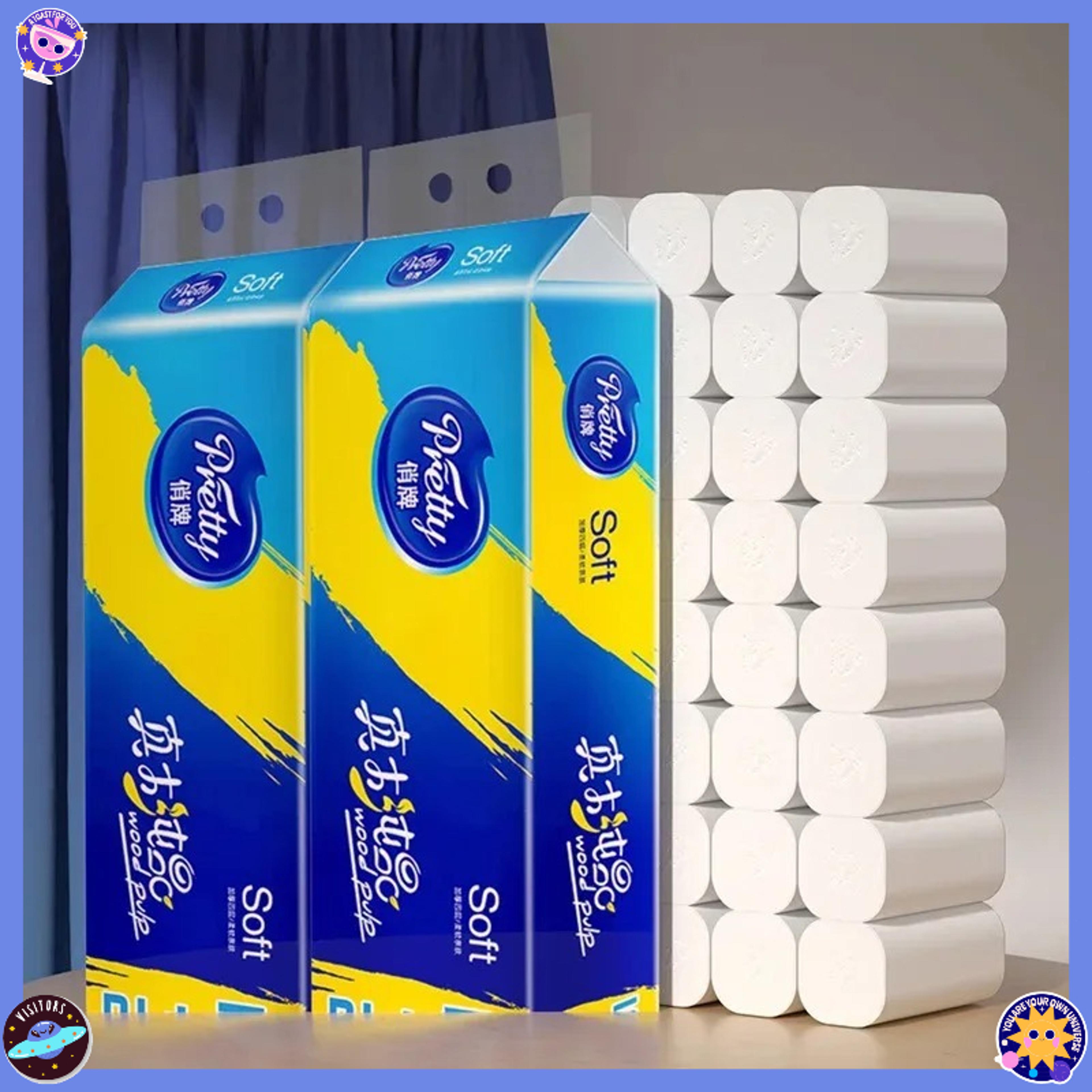 soft, skin friendly car paper towels, 12 rolls bulk pack, 4 layer thickened toilet paper for auto, rv, and home