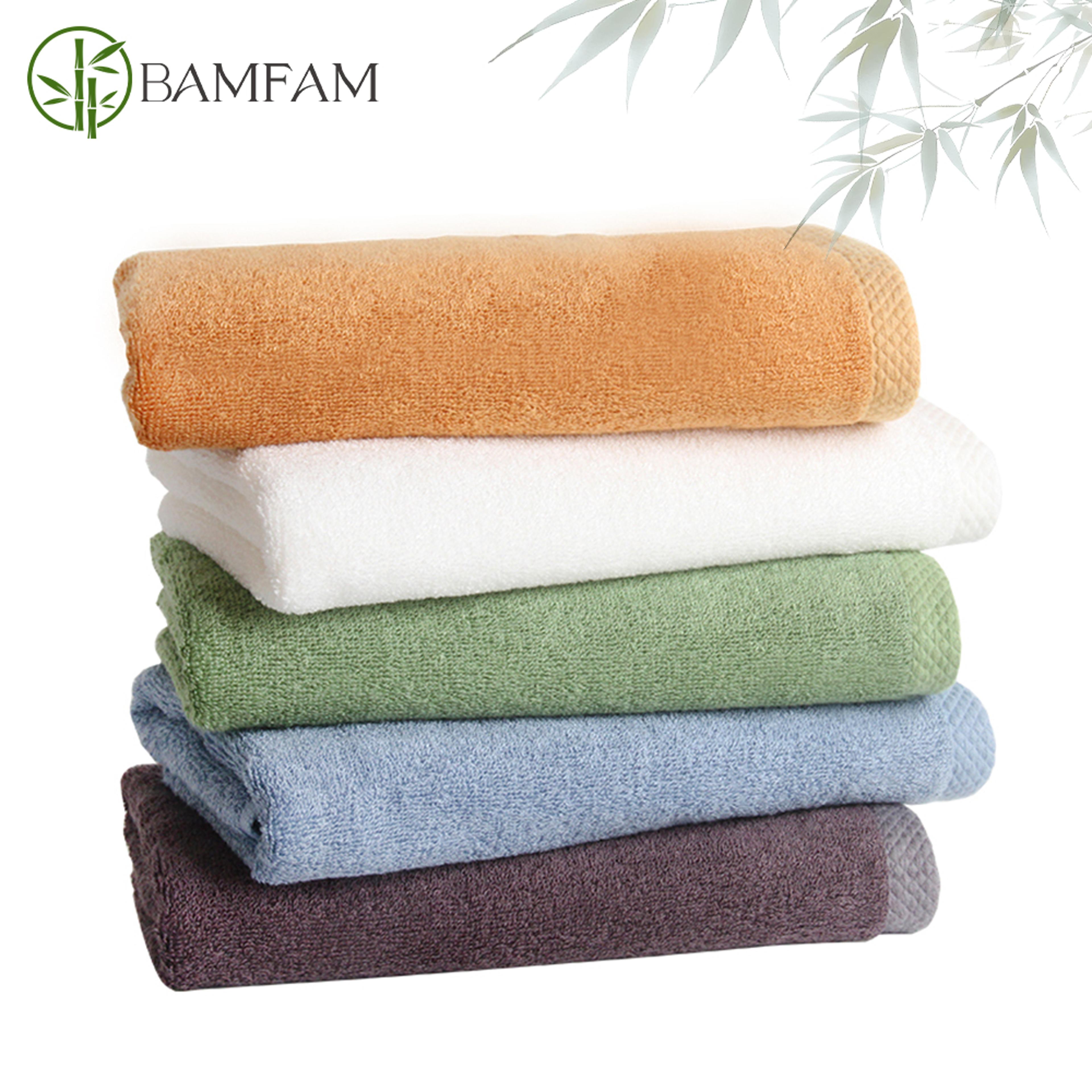 luxury bamboo fiber towels set, bathroom towels, thick absorbent washcloth and face towel for adults