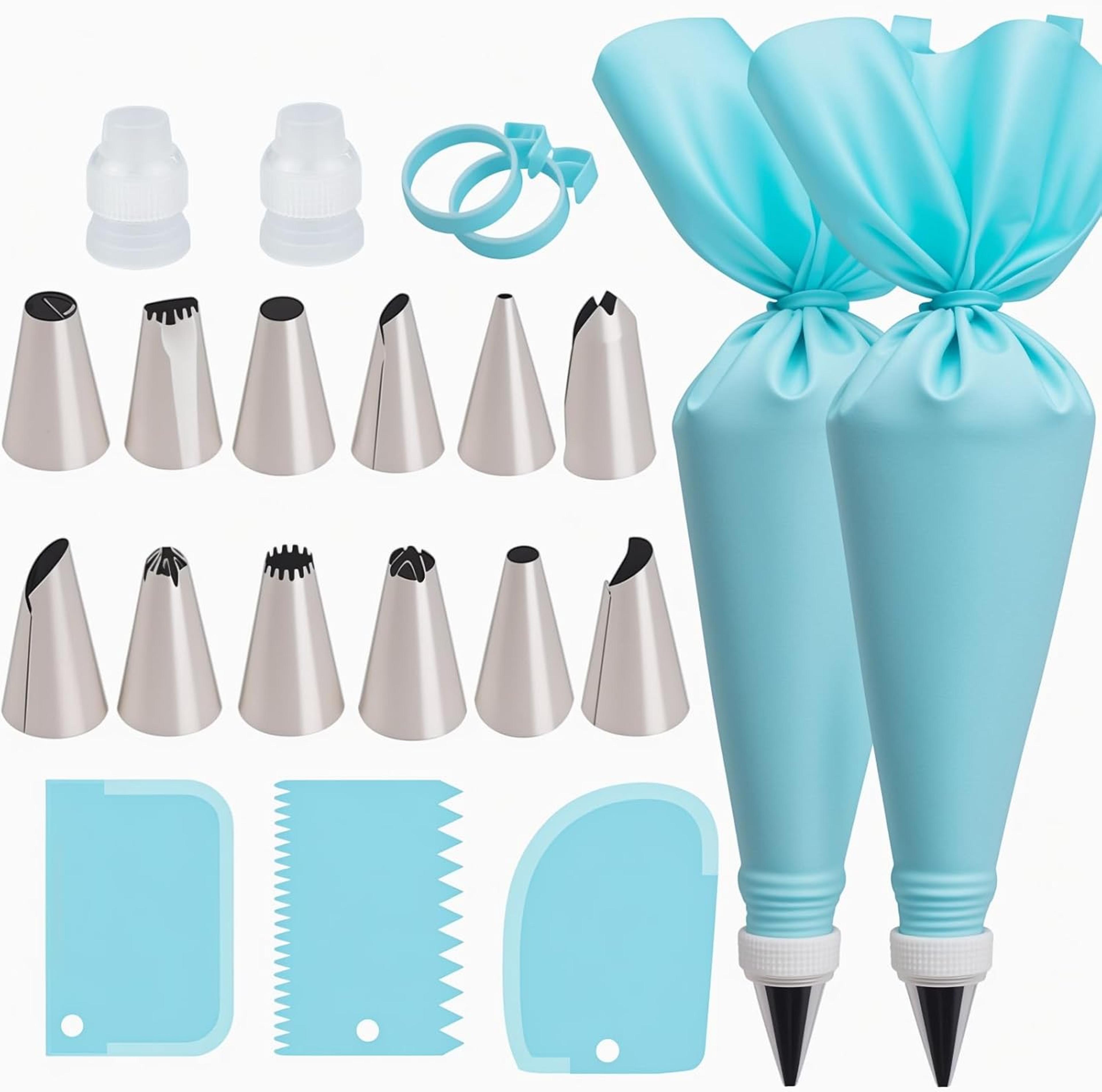 premium reusable piping set with professional cake decorating tips & baking accessories