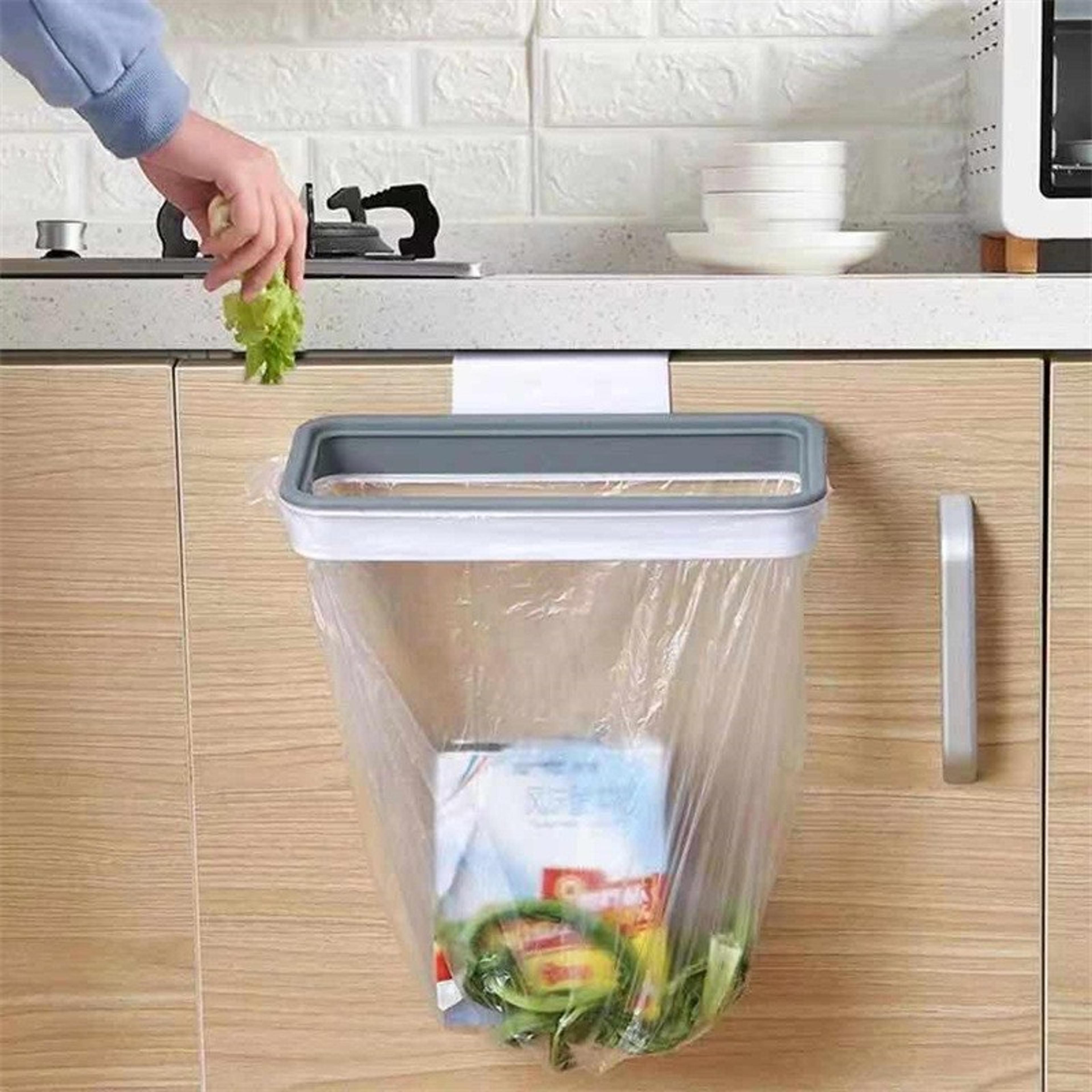 cabinet hanging trash bag holder kitchen garbage bag rack