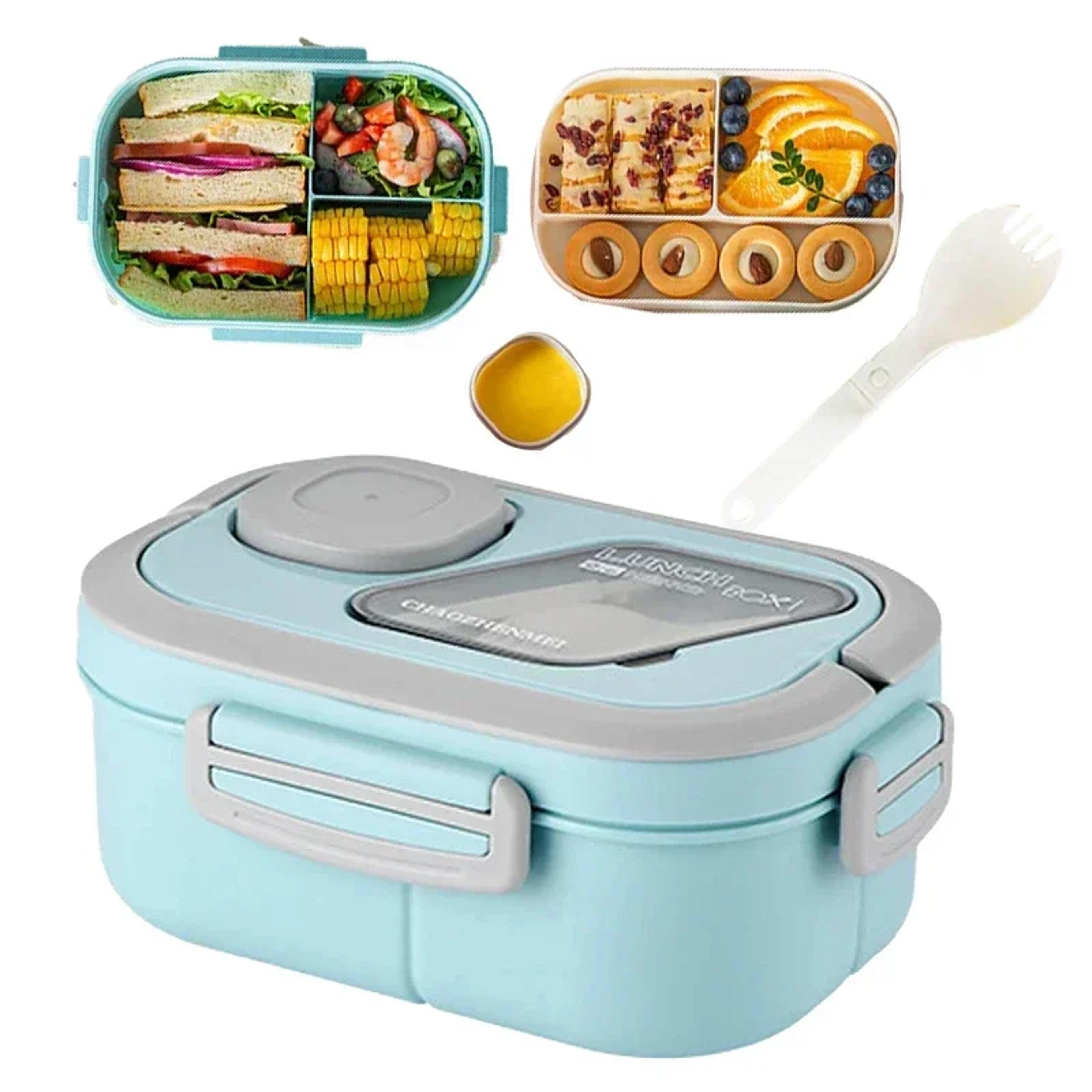 eco friendly wheat straw portable bento box with compartments & handle leakproof reusable lunch container
