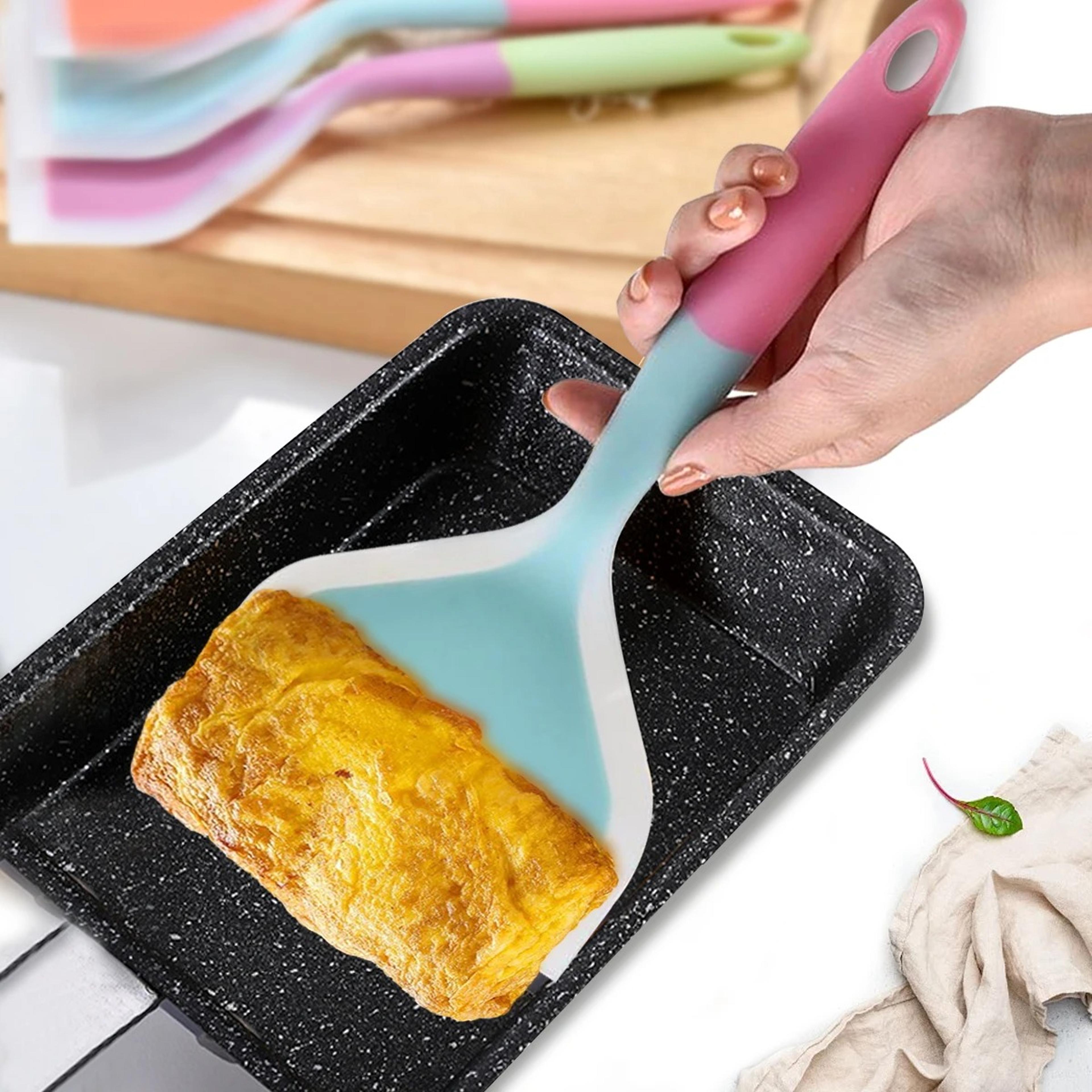 flexflip pro silicone spatula non stick turner for eggs burgers & pizza