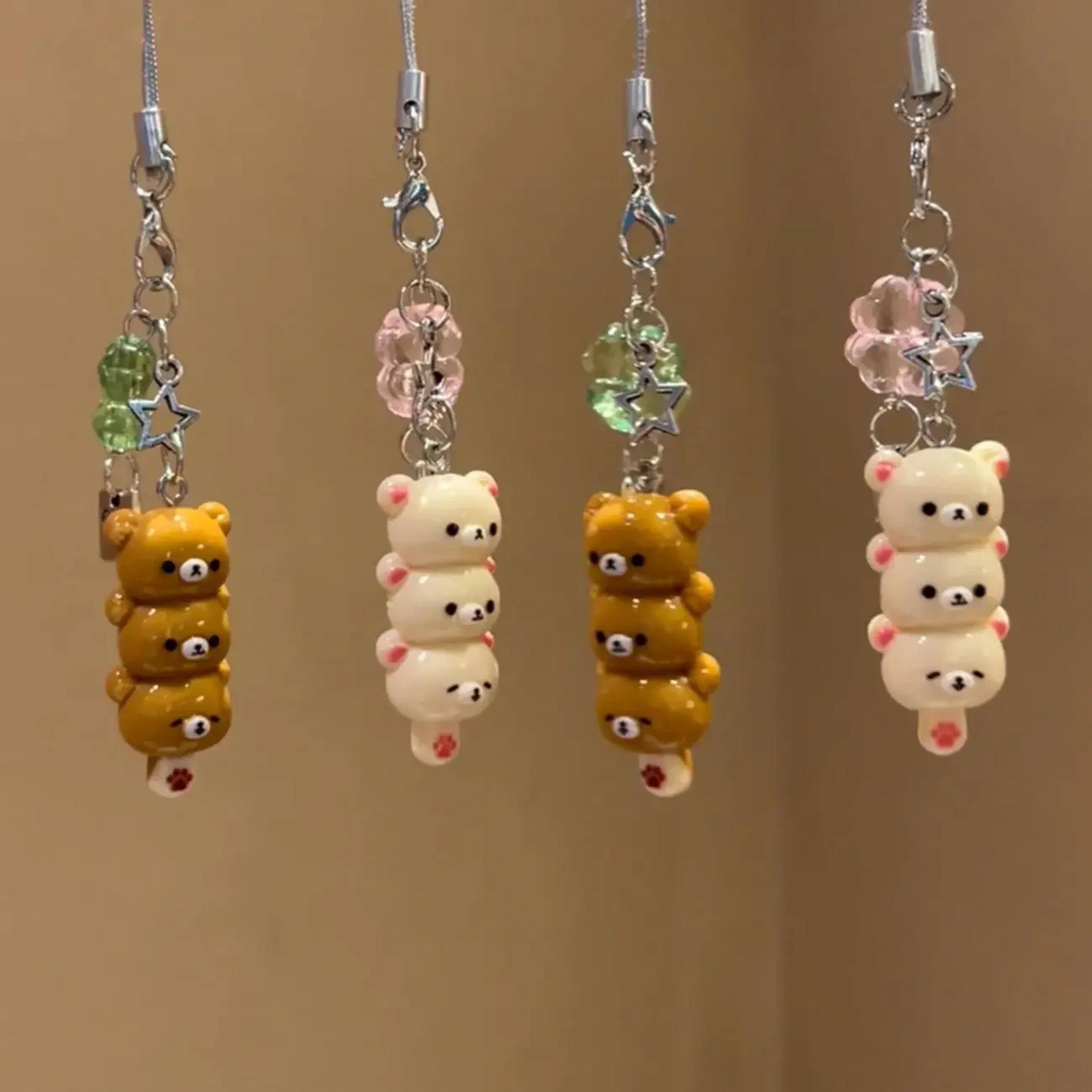 kawaii bear phone charm keychain for phone airpods & bags