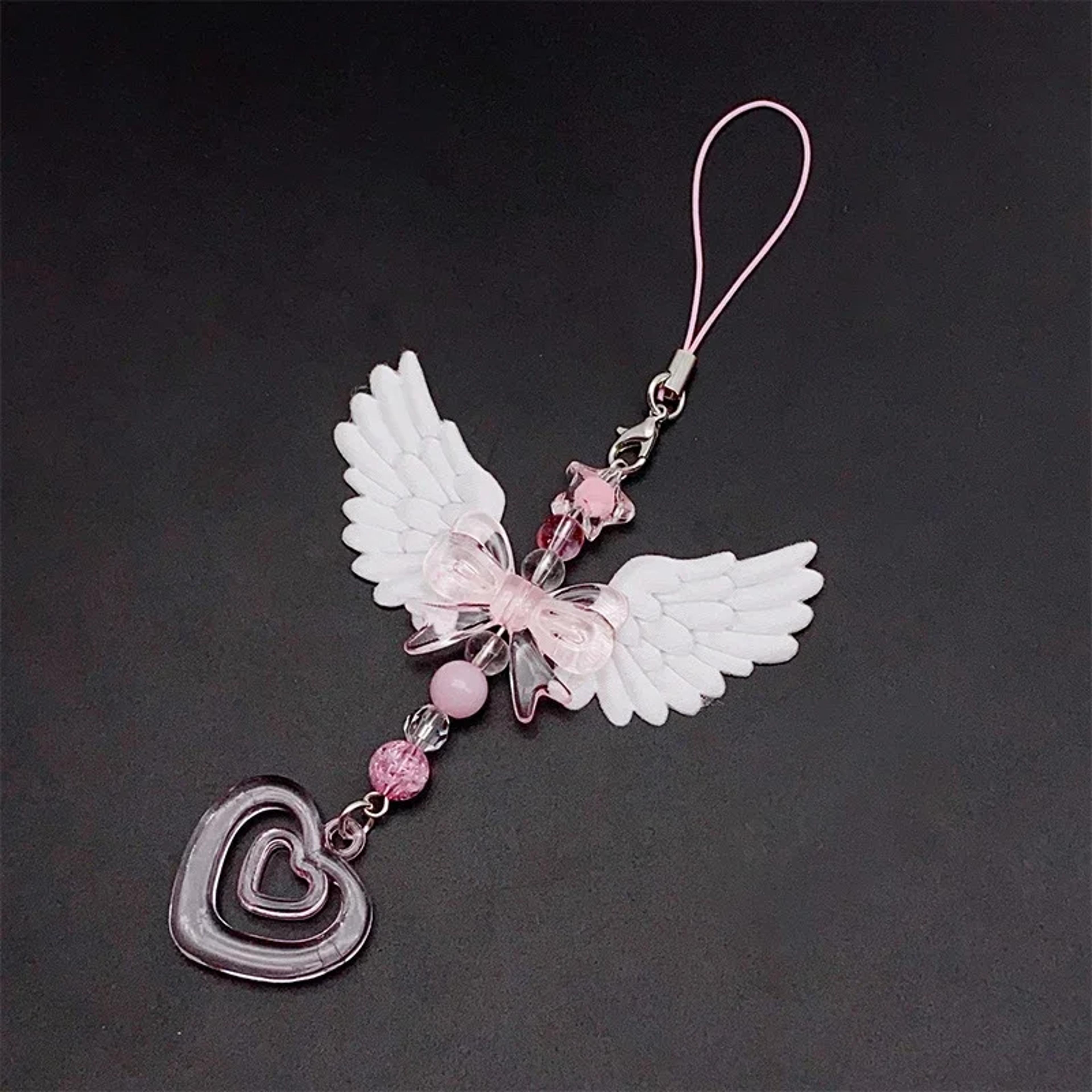 sweetwing heart bow phone charm & bag accessory