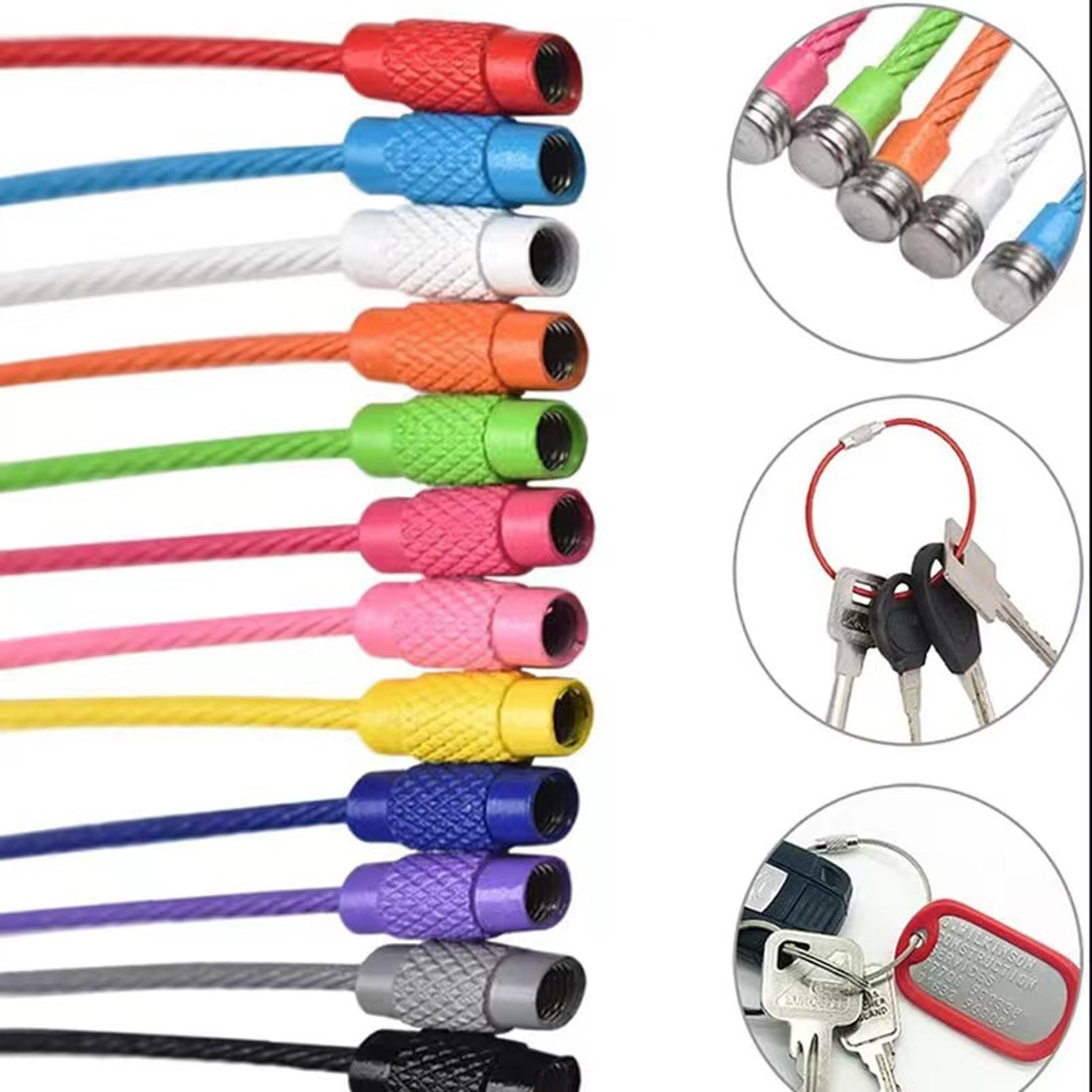 secureloop colorful stainless steel cable keychain set