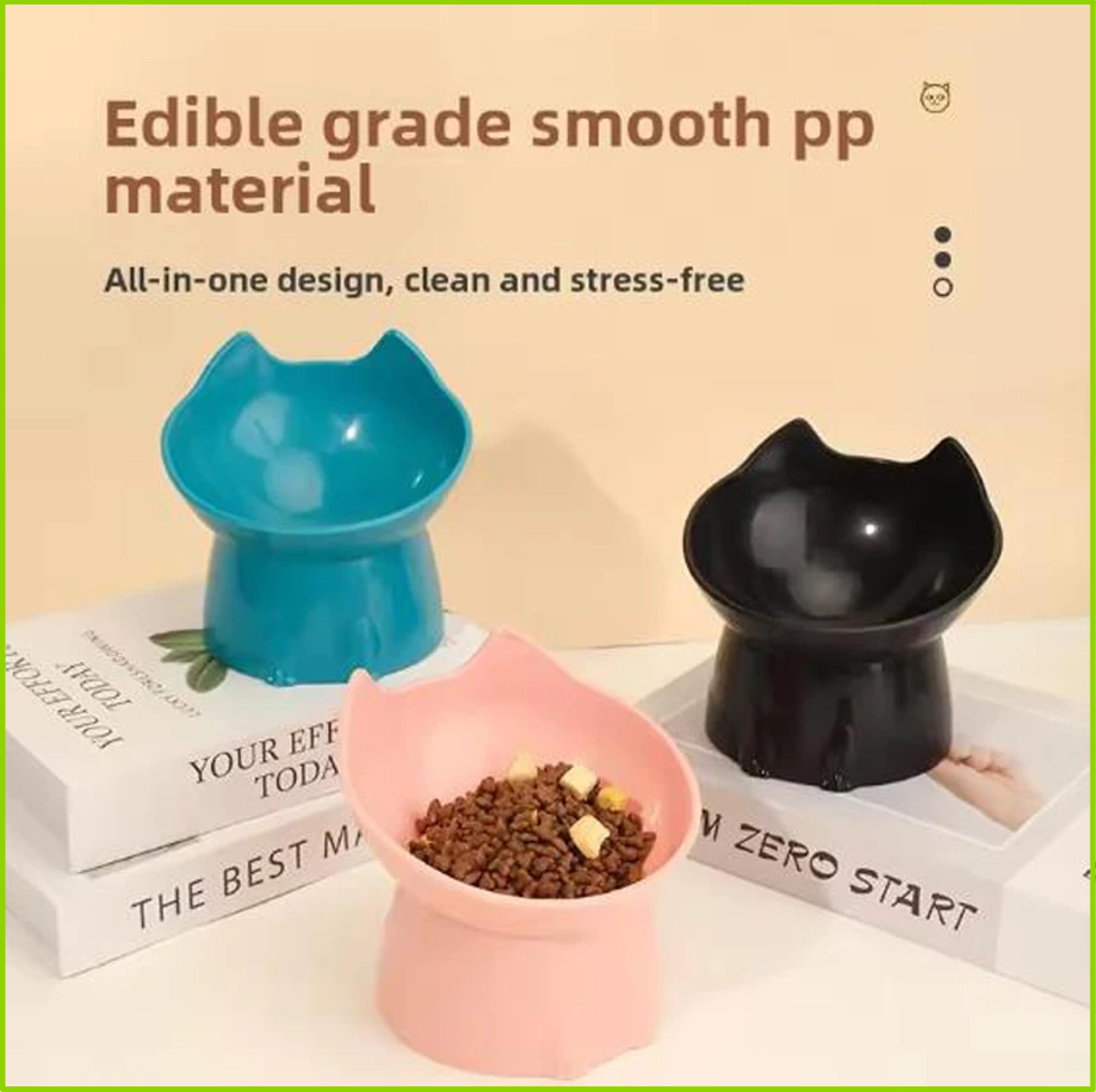 premium raised pet feeding bowl with neck support for cats & dogs