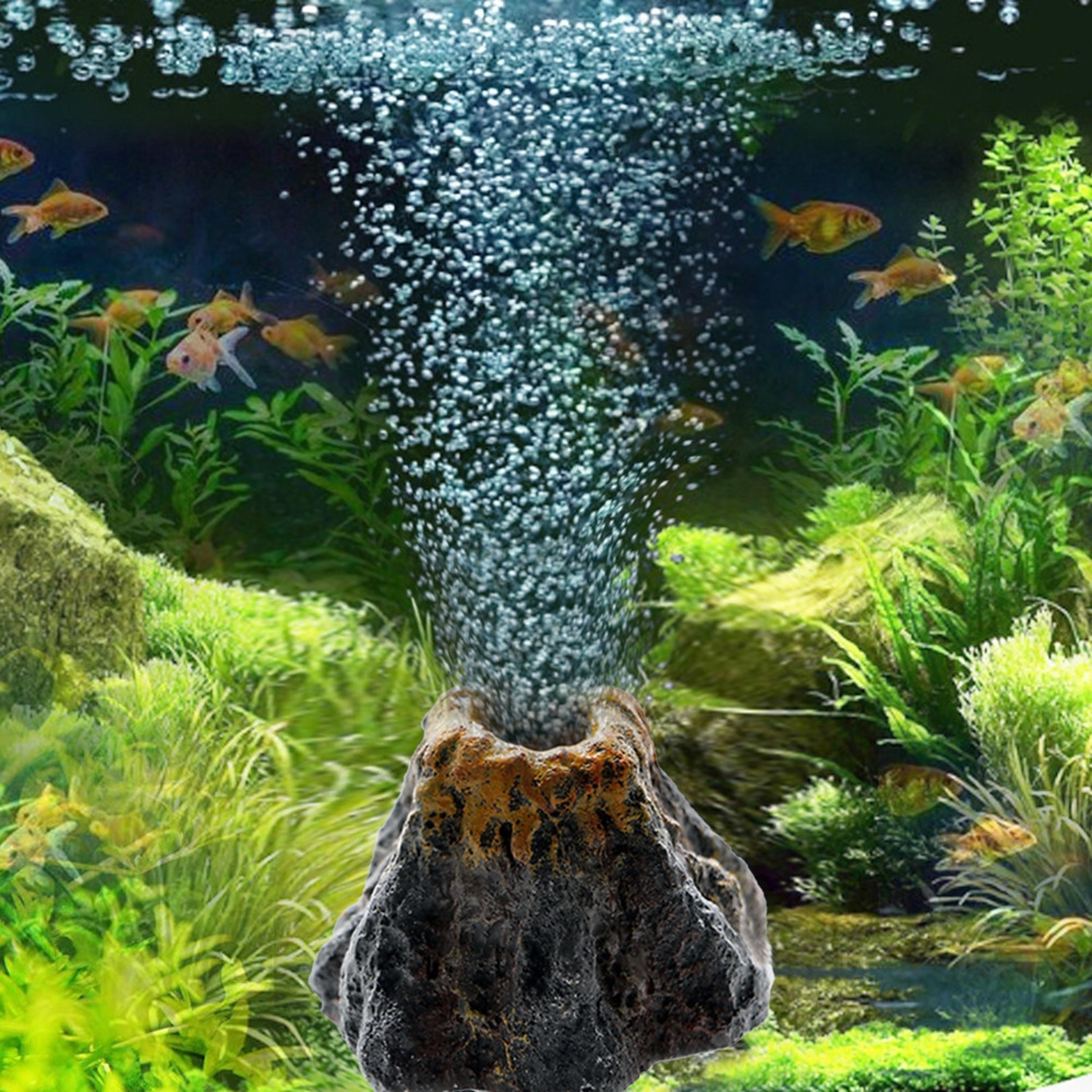 realistic volcano aquarium decor aerator bubble stone oxygenation ornament for fish tank landscape