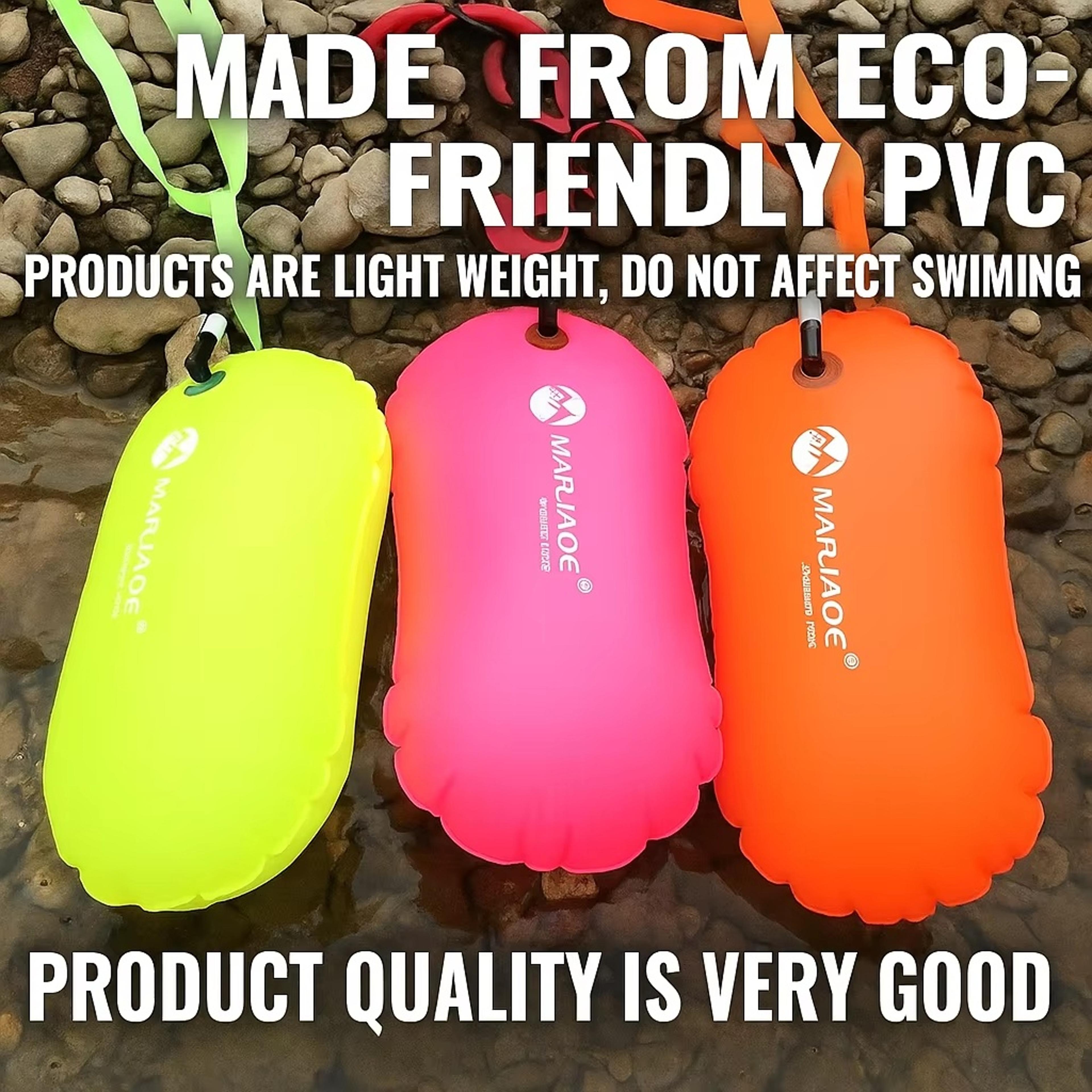 premium inflatable swim buoy with tow floats & dry bag for open water safety