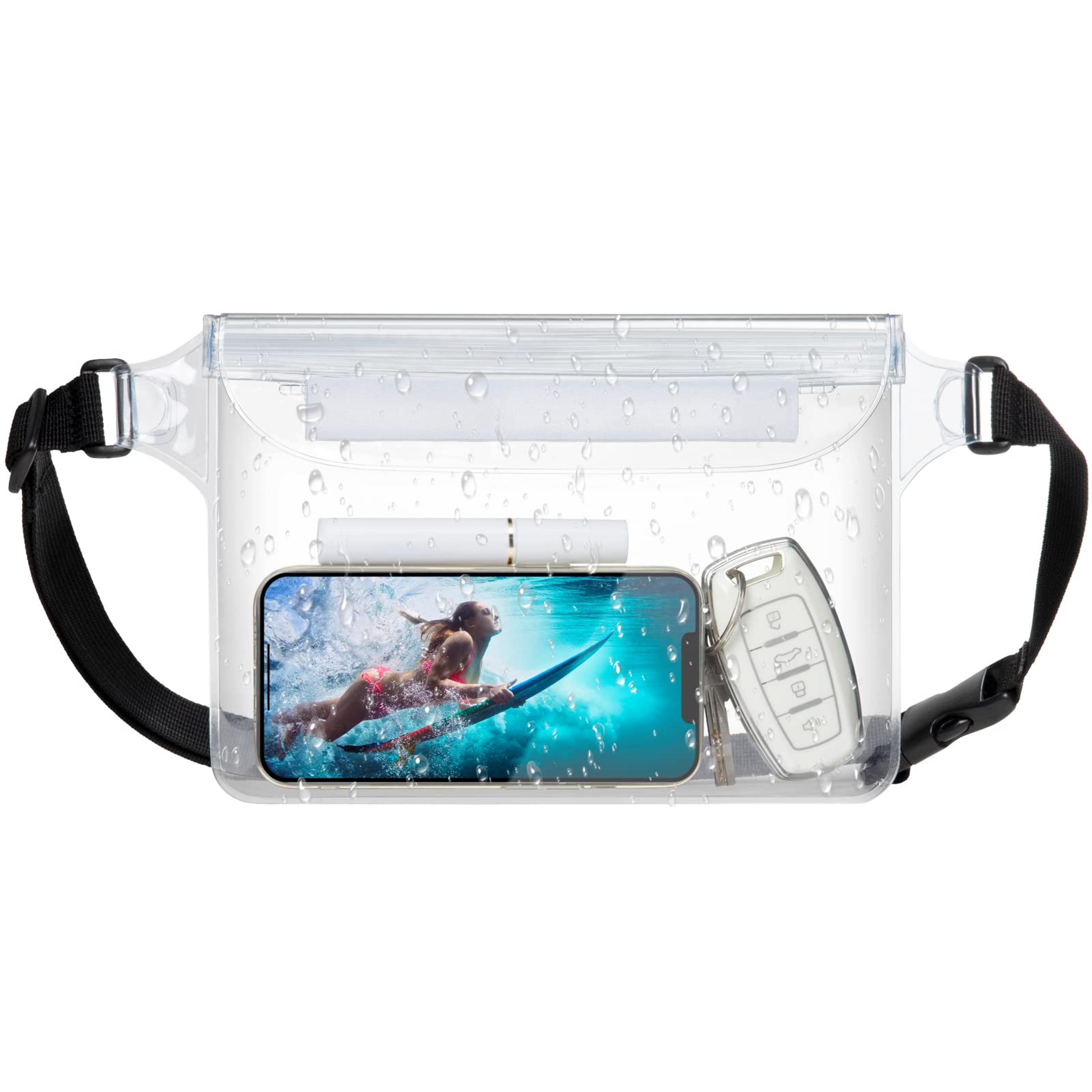 all activity waterproof phone pouch with adjustable waist strap secure dry bag protection for beach kayaking & swimming