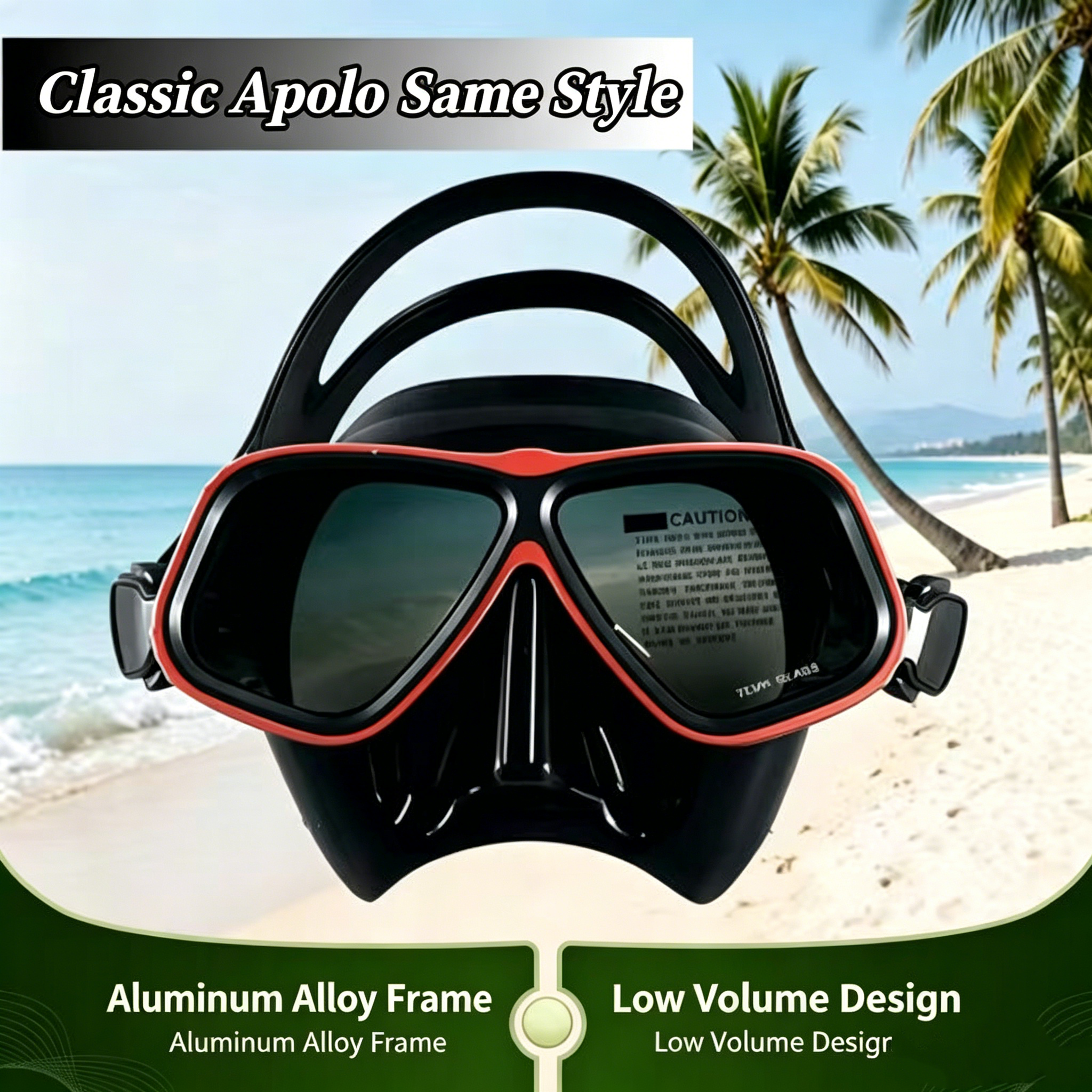 premium adjustable aluminum dive mask with custom prescription lenses