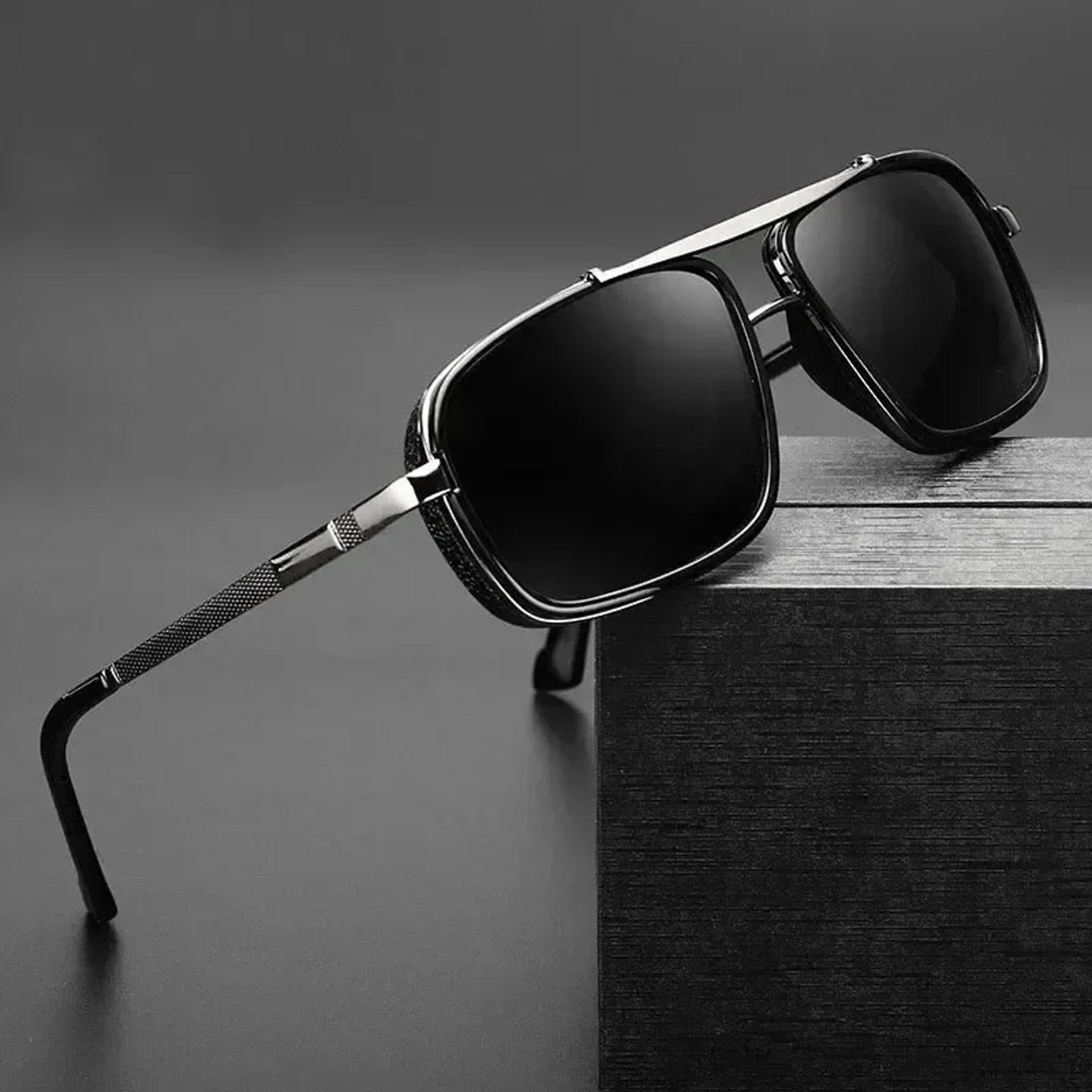 vintage polarized steampunk square sunglasses for men driving shades