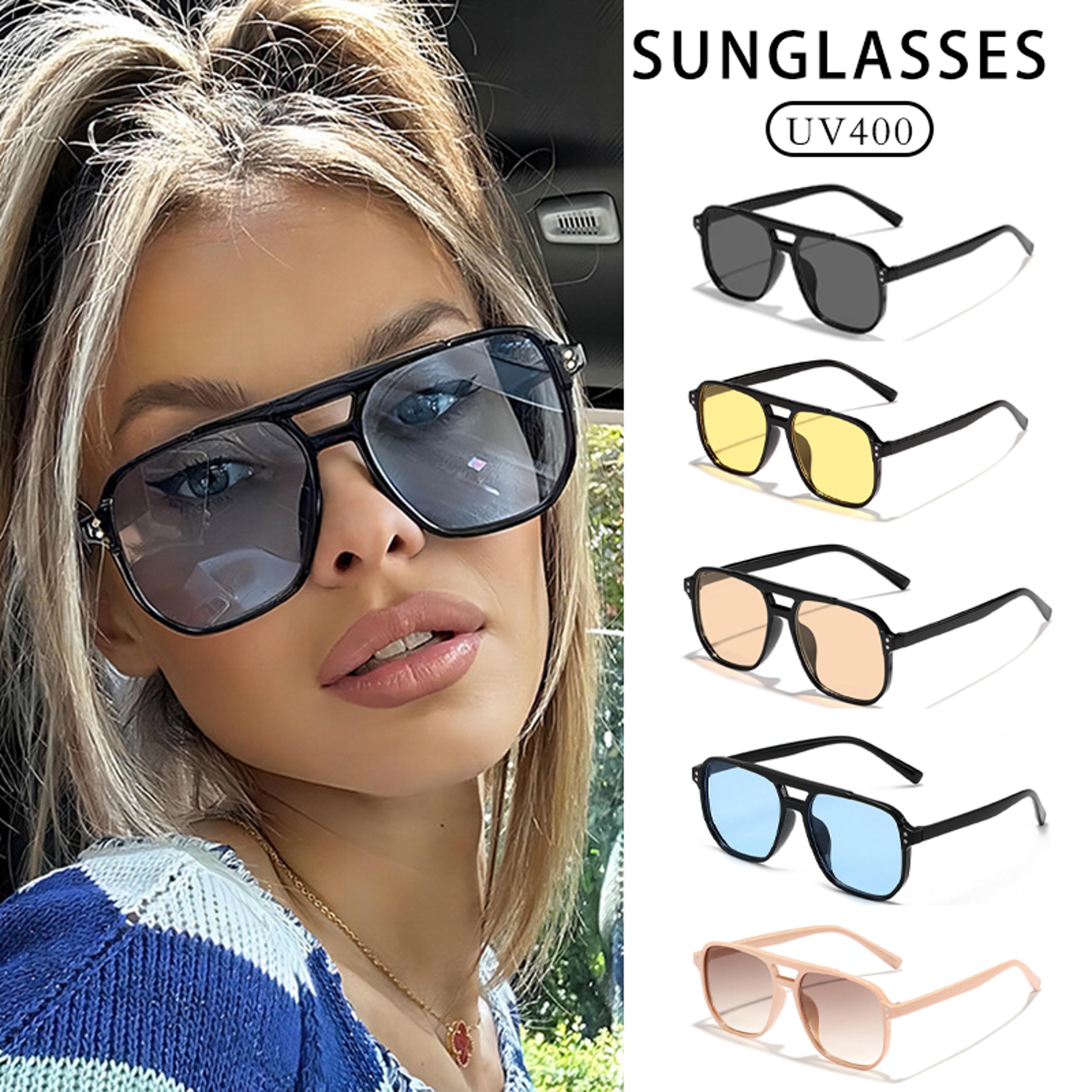 aviara double bridge pilot sunglasses for women & men