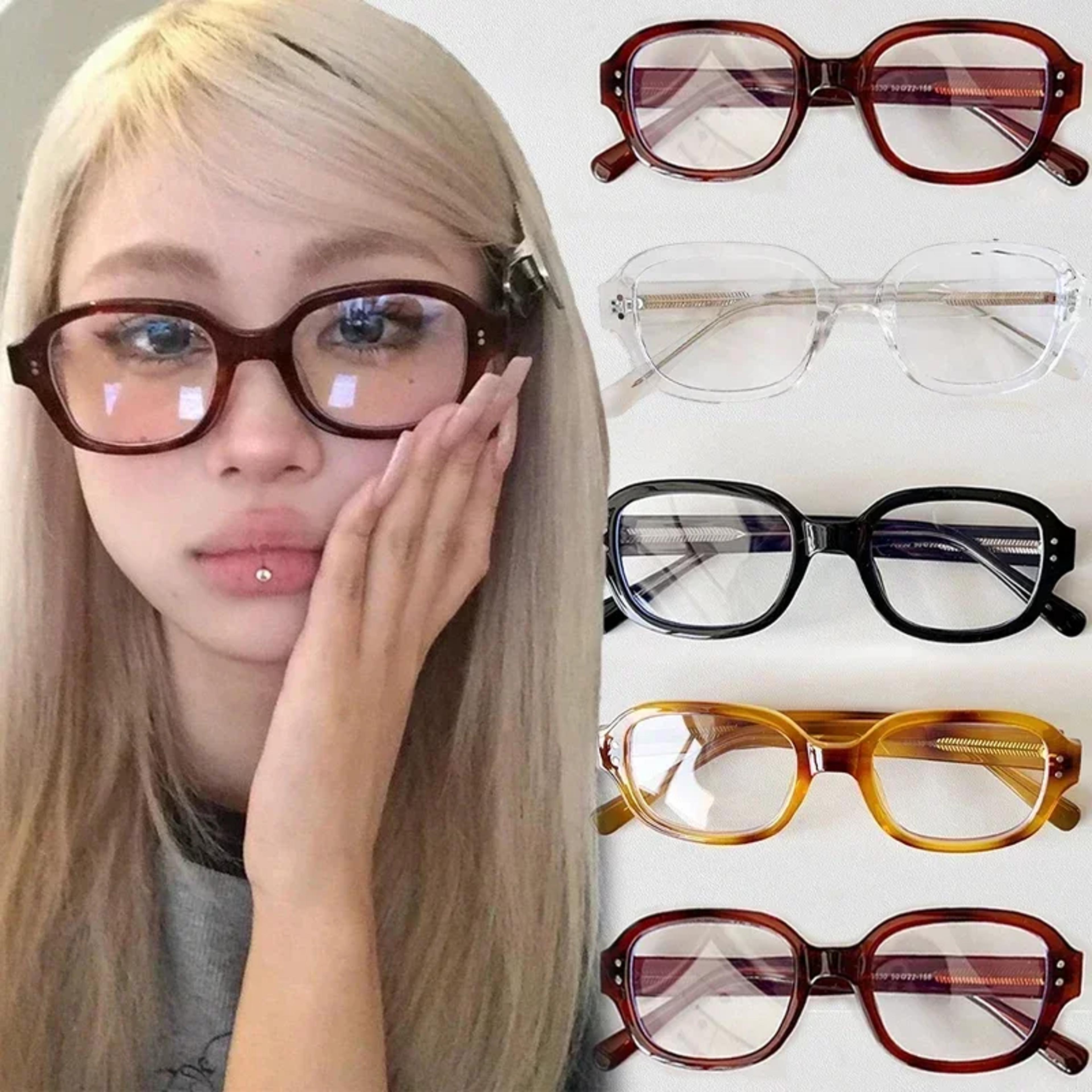 vintage square frame blue light blocking glasses retro reading eyewear
