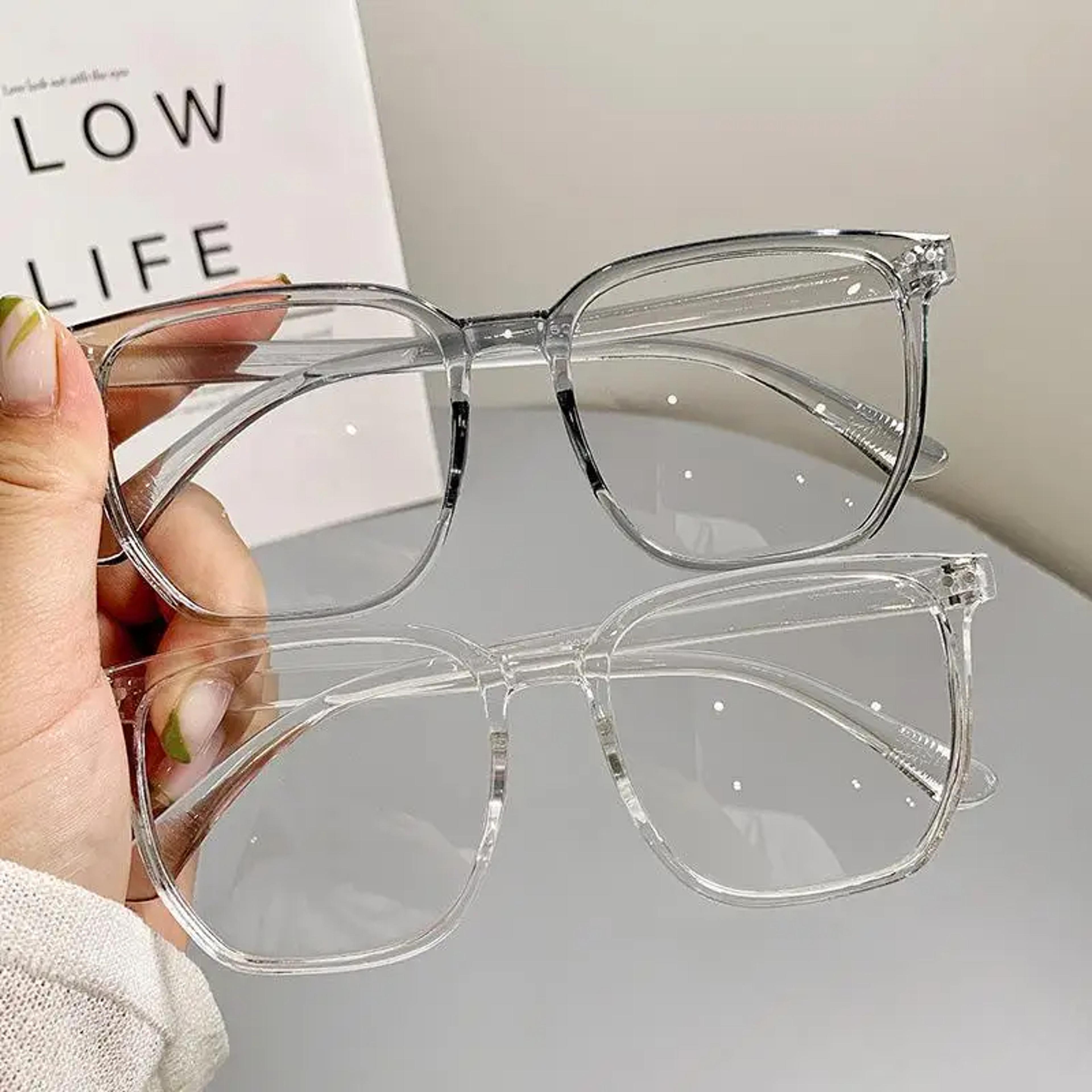 clearview round blue light glasses for men & women transparent computer glasses frame