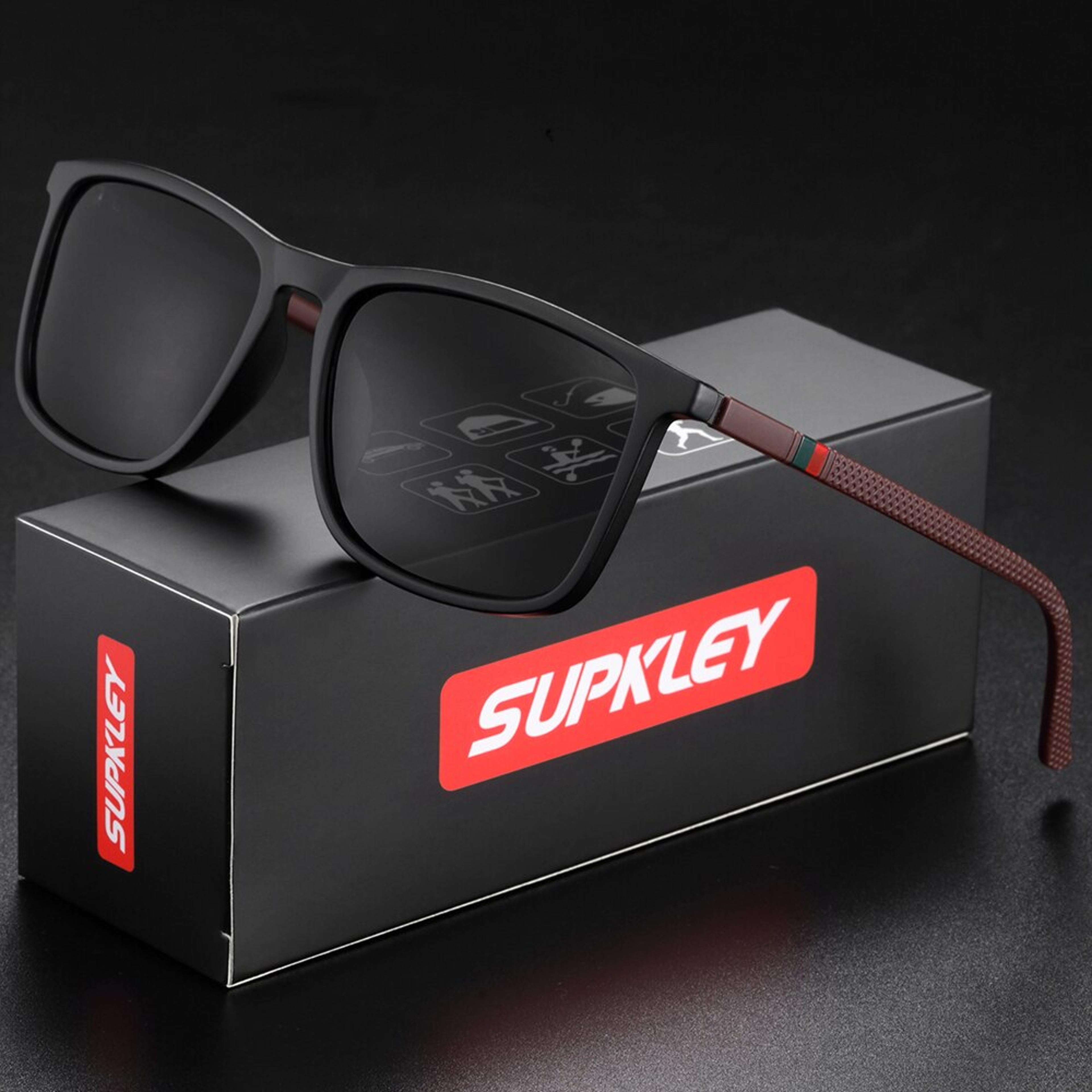 supkley polarized sports sunglasses for men lightweight uv protection square eyewear