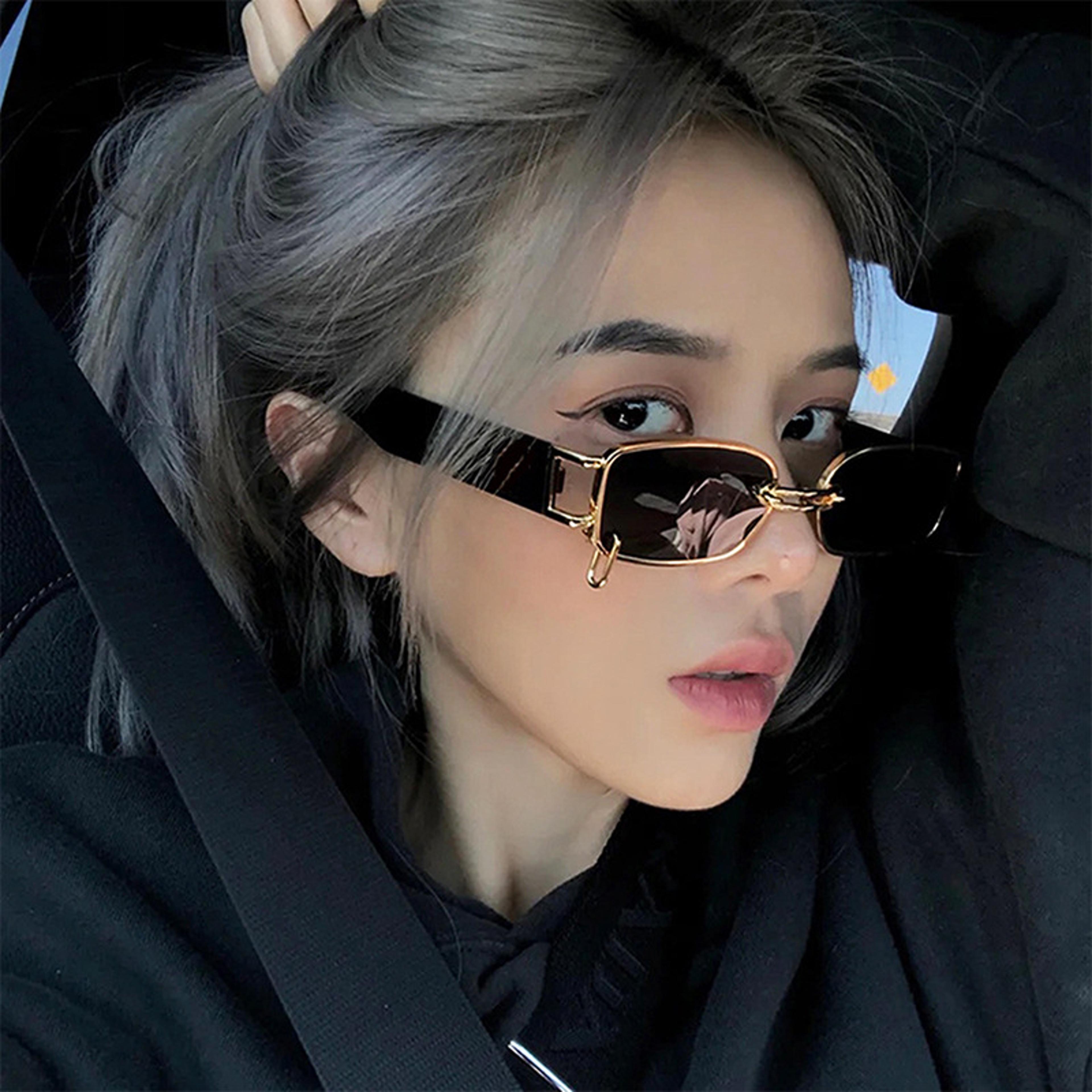 retro luxe small frame square sunglasses for men & women