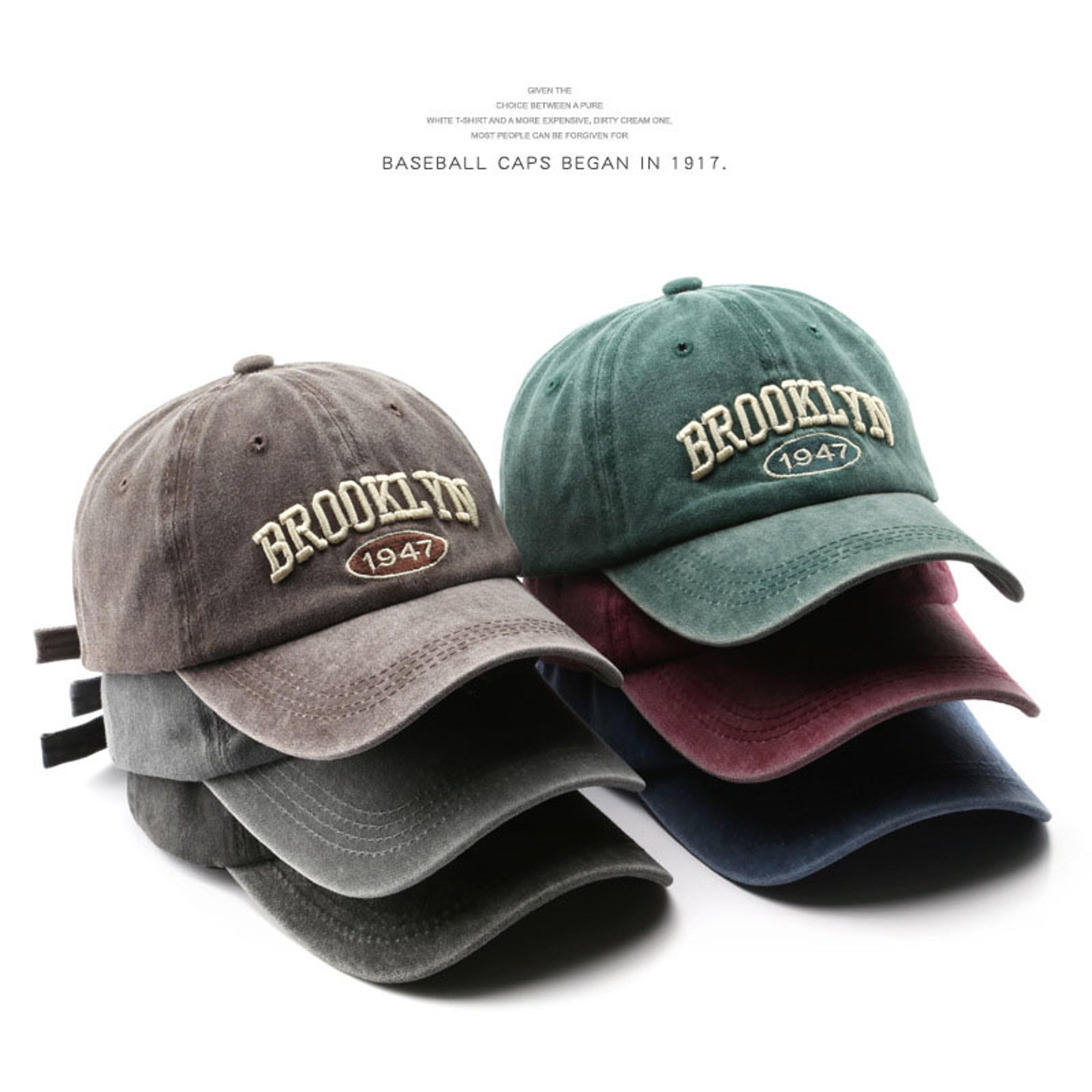retro brooklyn embroidered baseball cap adjustable cotton streetwear hat