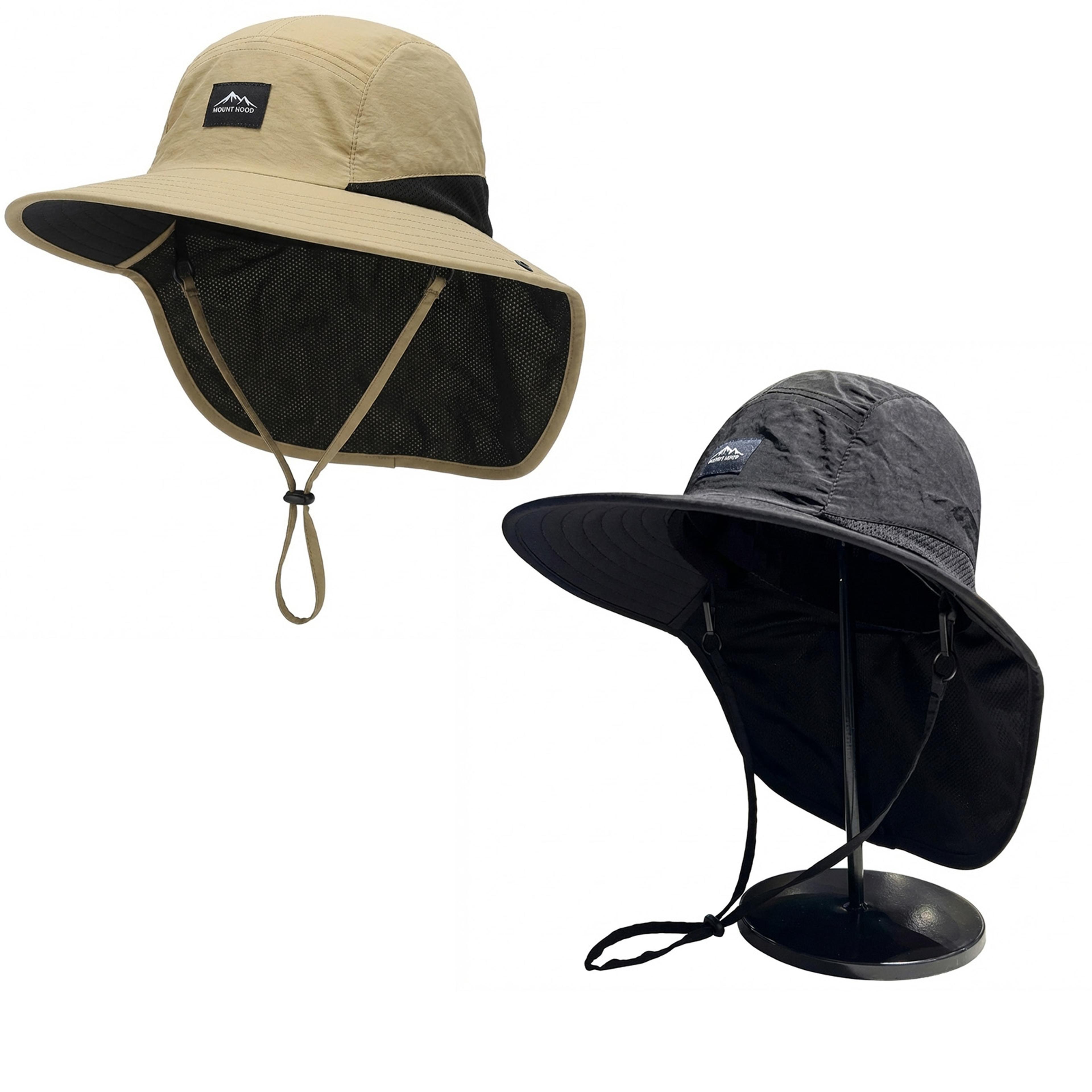 unisex wide brim sun protection bucket hat with neck flap quick dry fishing hiking hat