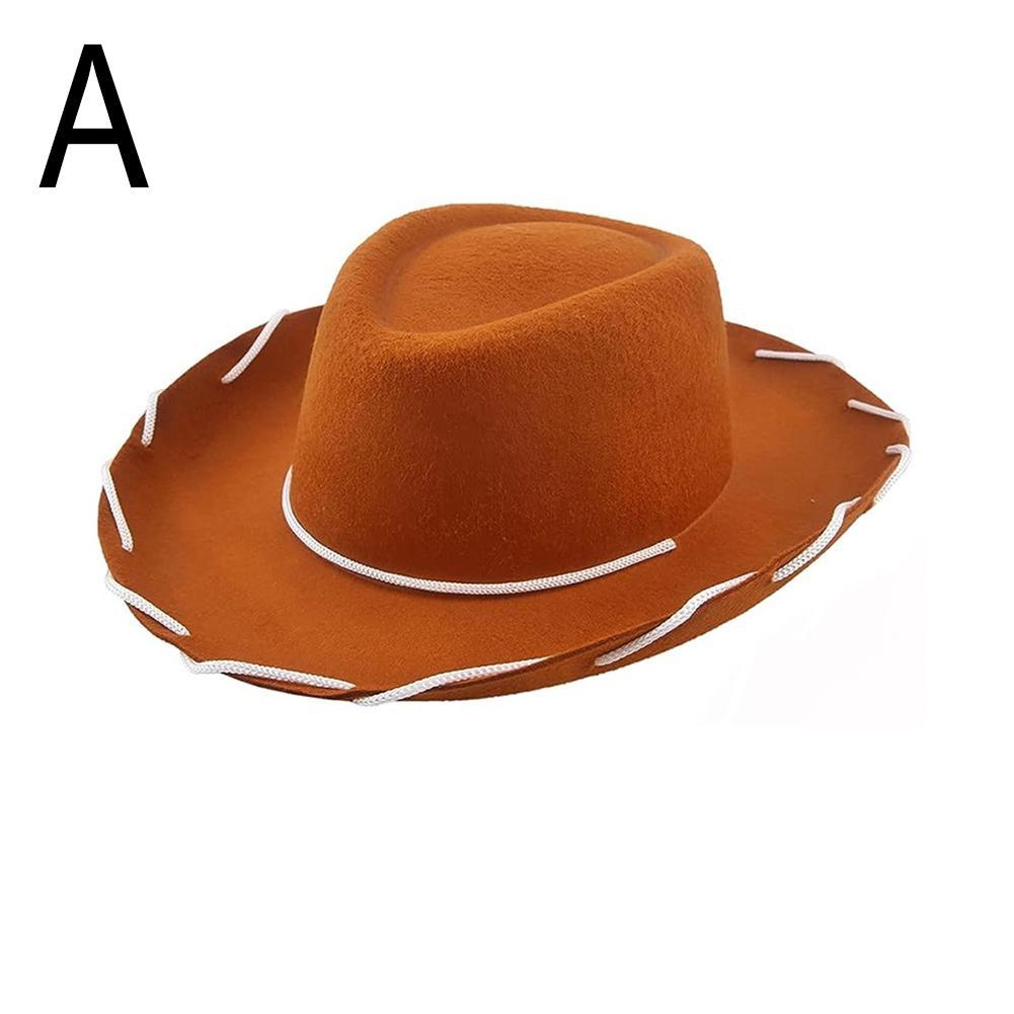 kids cowboy felt western hat adjustable wide brim costume