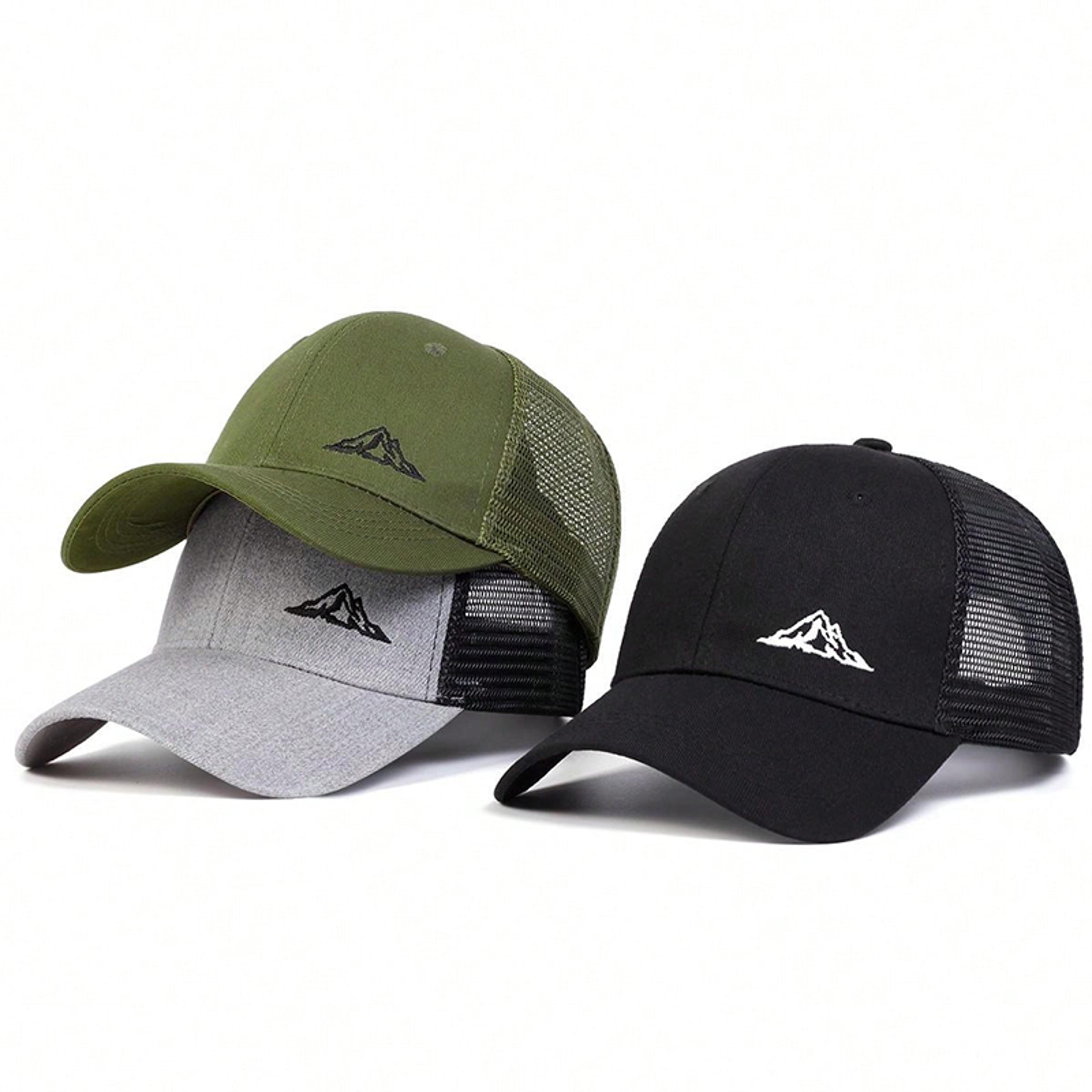 mountain range embroidered mesh baseball cap sun protection outdoor adjustable hat