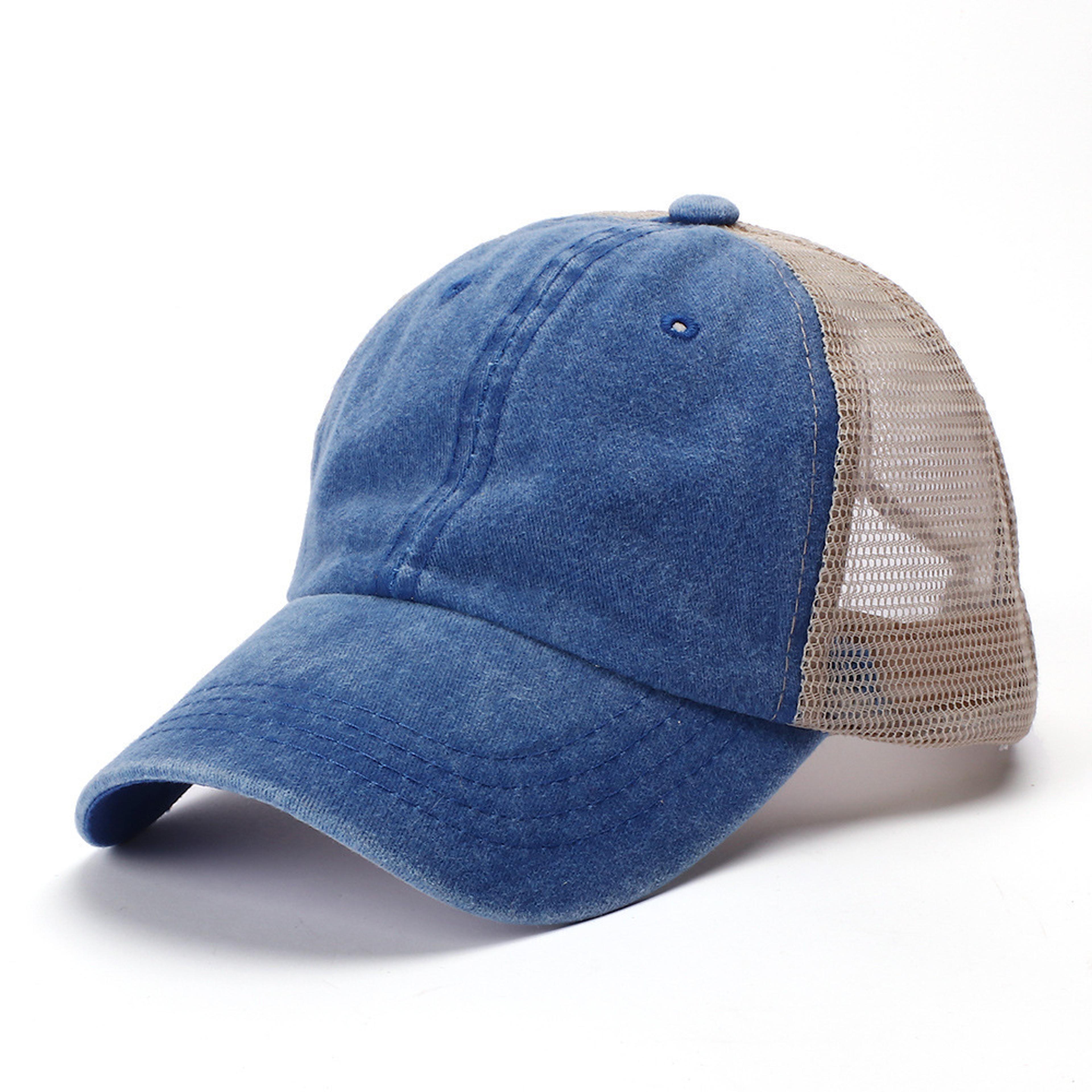 washed cotton unisex baseball cap trucker hat adjustable plain everyday sun protection hat