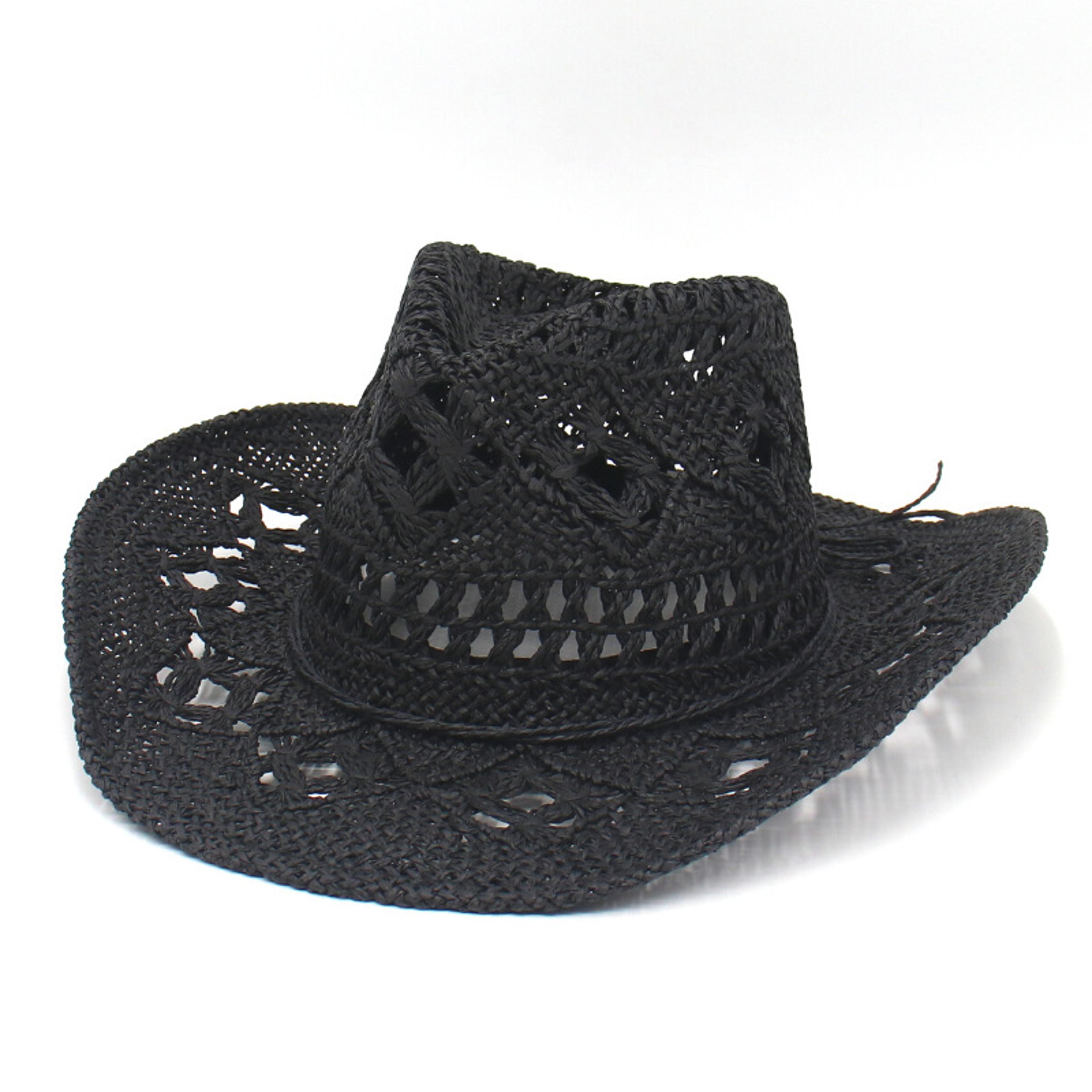 breathable denim hollow out straw jazz sun hat for spring summer wide brim sun hat