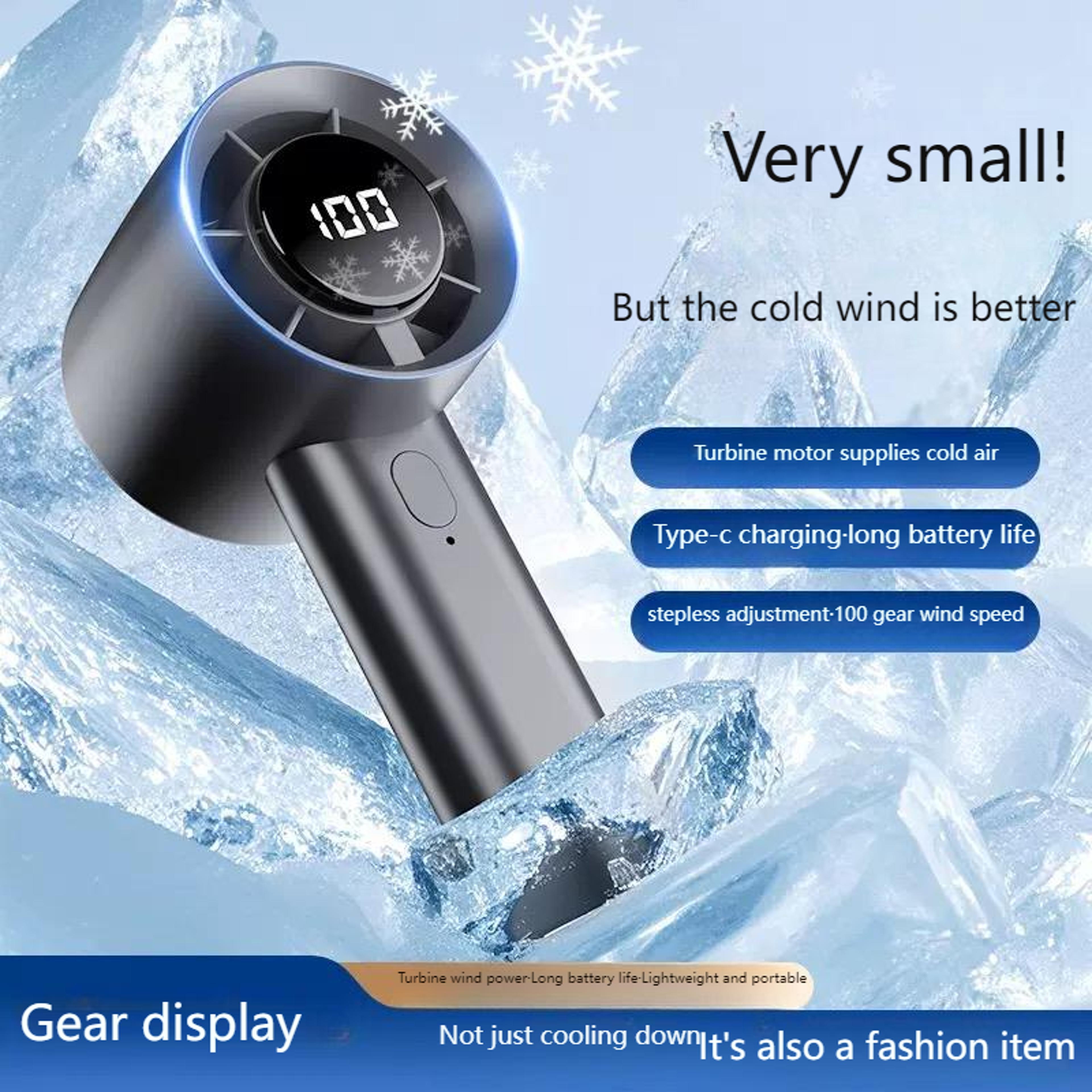 portable handheld fan usb rechargeable semiconductor cooling fan led display high speed mini air cooler