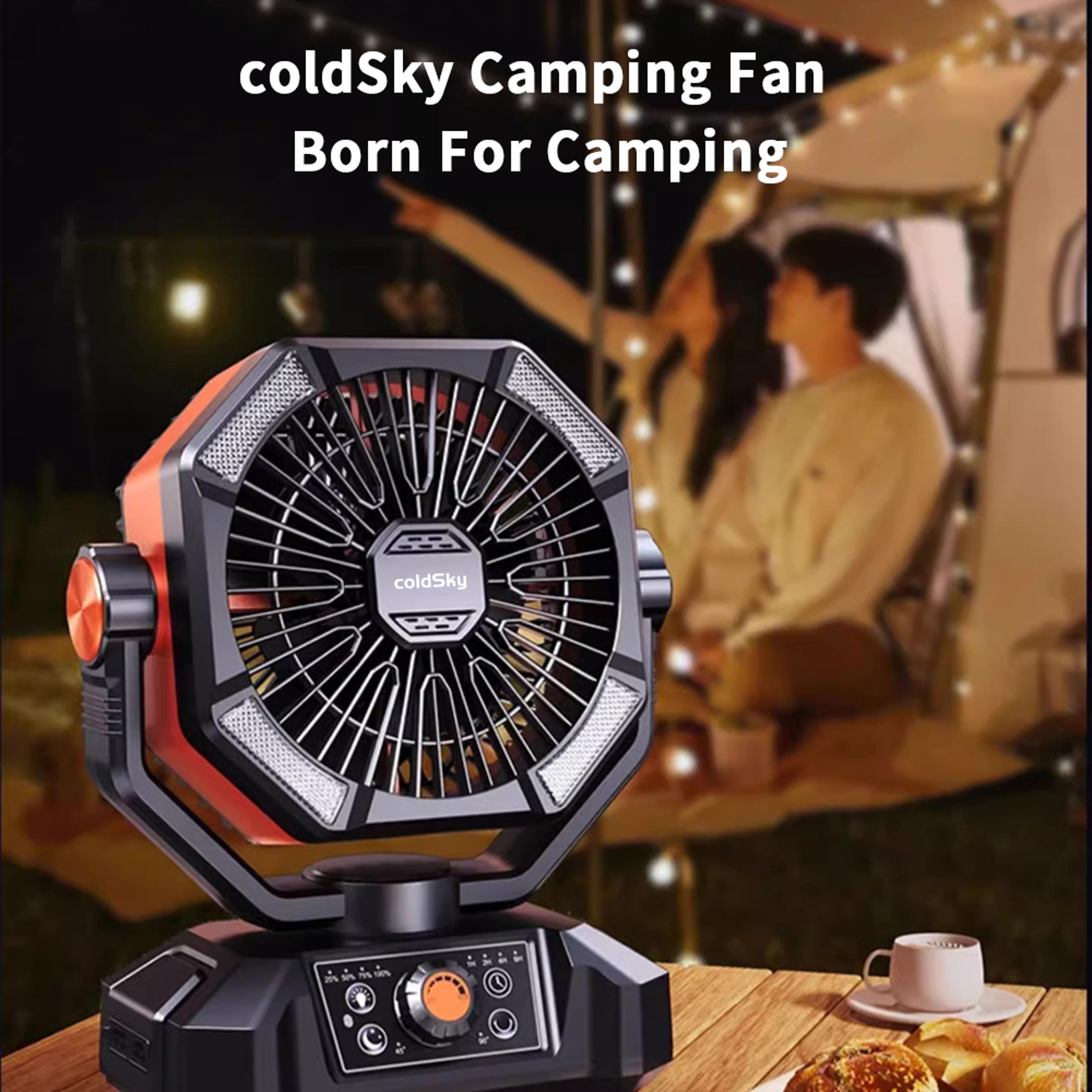 portable camping fan with led lantern speed rechargeable outdoor fan with remote control