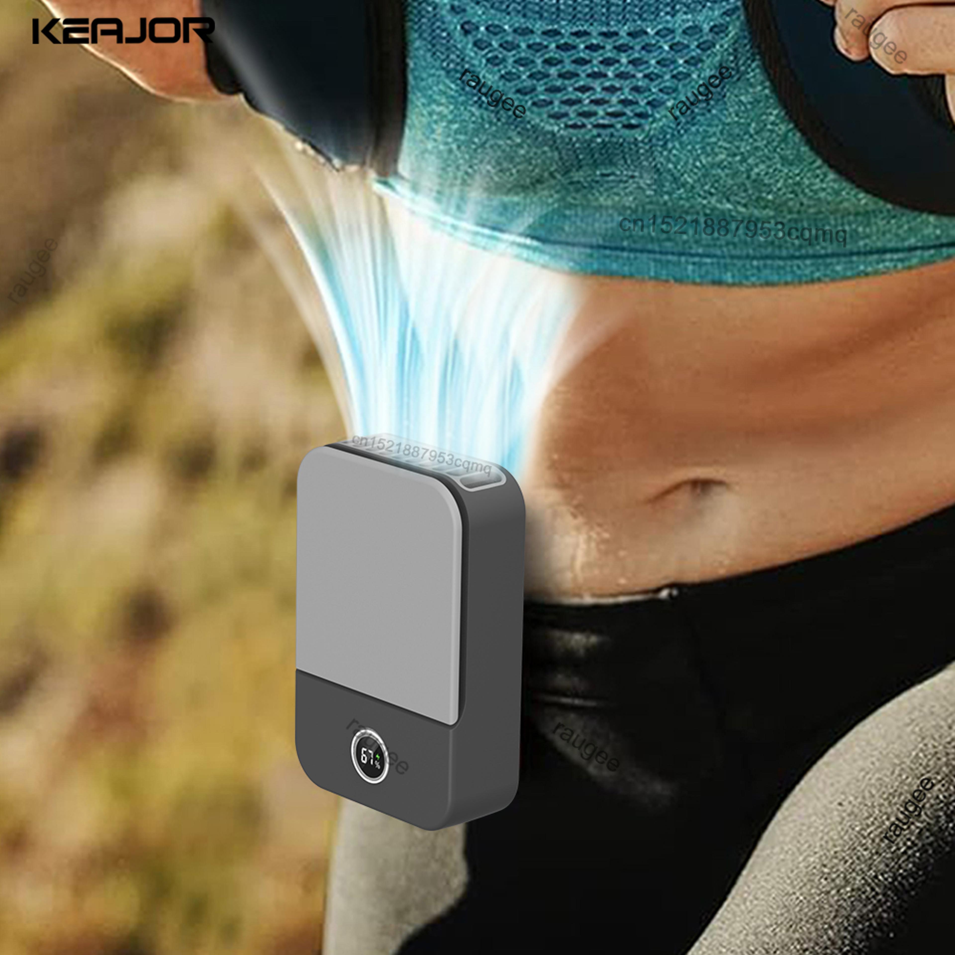 portable waist fan usb rechargeable clip on fan neck fan for outdoor sports travel hands free cooling