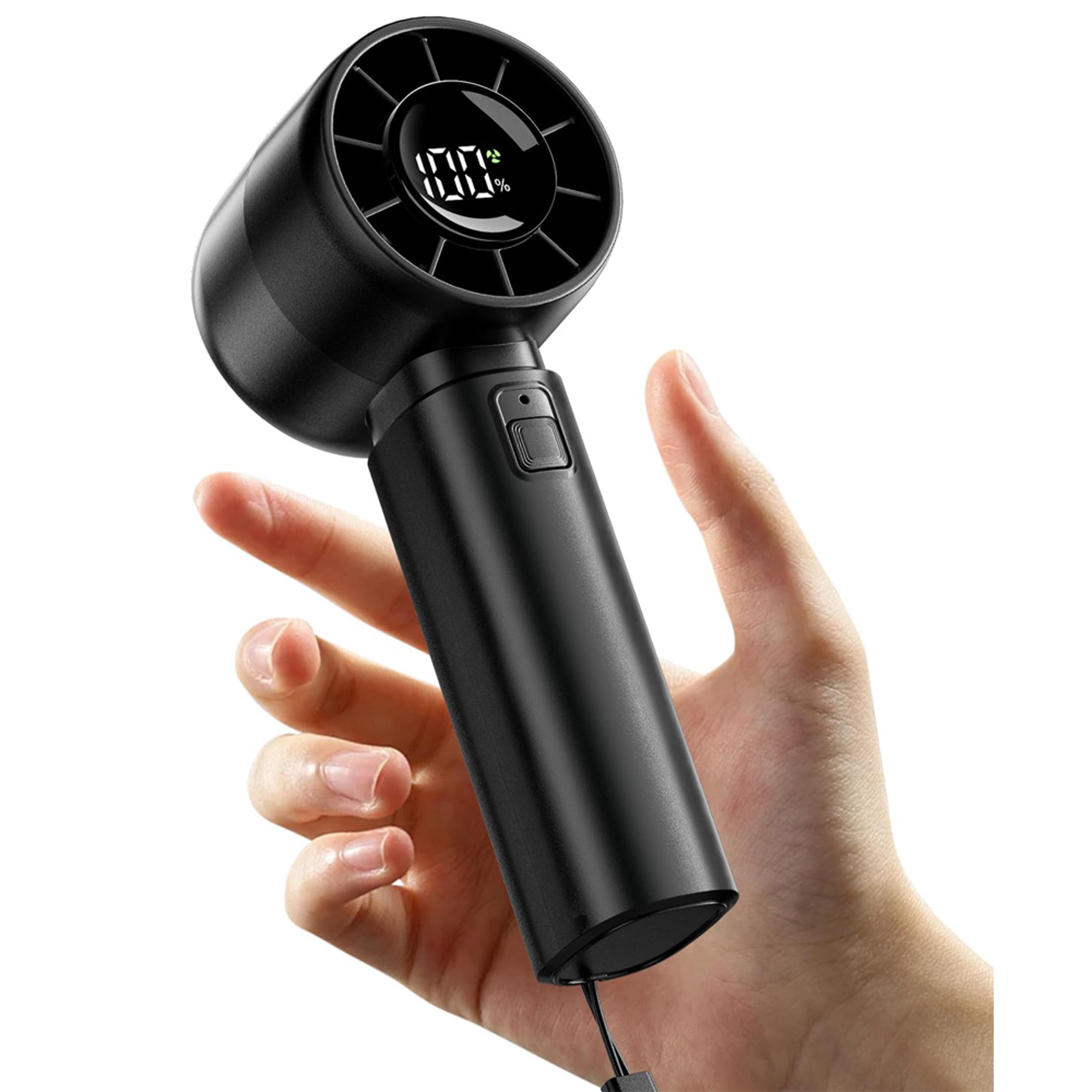 cold sky rechargeable handheld mini fan led display speed turbo usb portable cooling fan