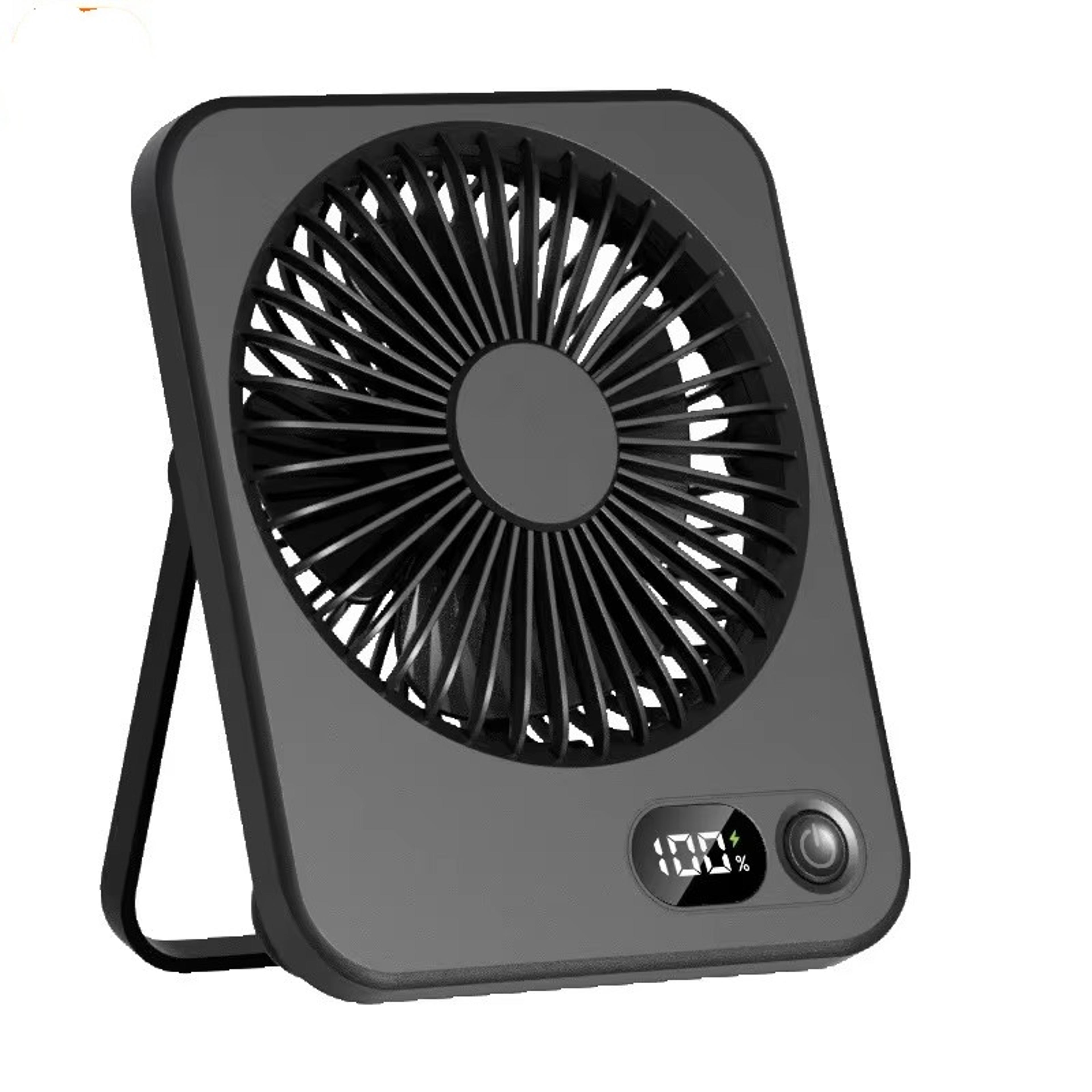usb rechargeable portable desk fan folding tilt quiet table fan with power display speeds