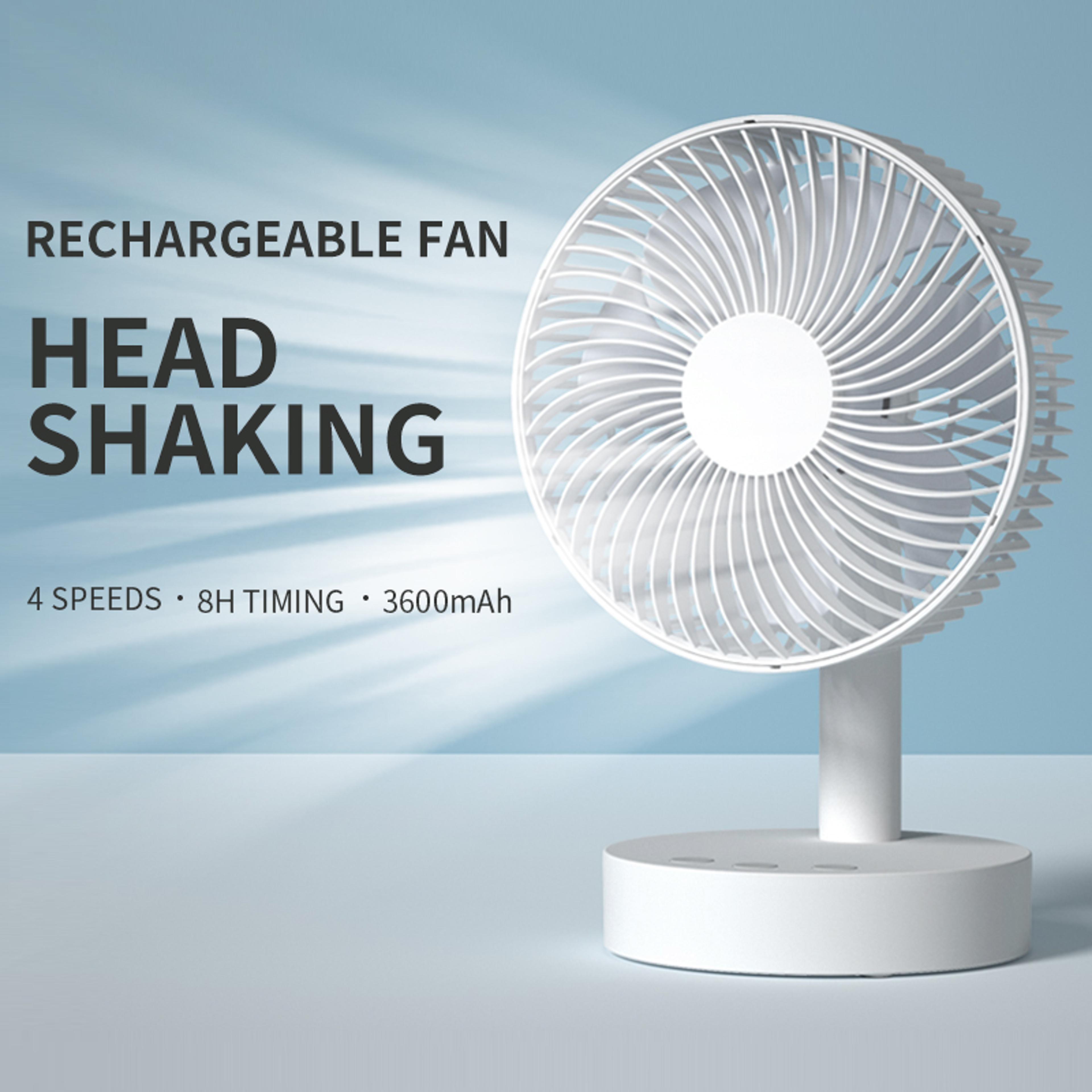 breezeflow rechargeable usb desk fan with speeds & oscillating cooling