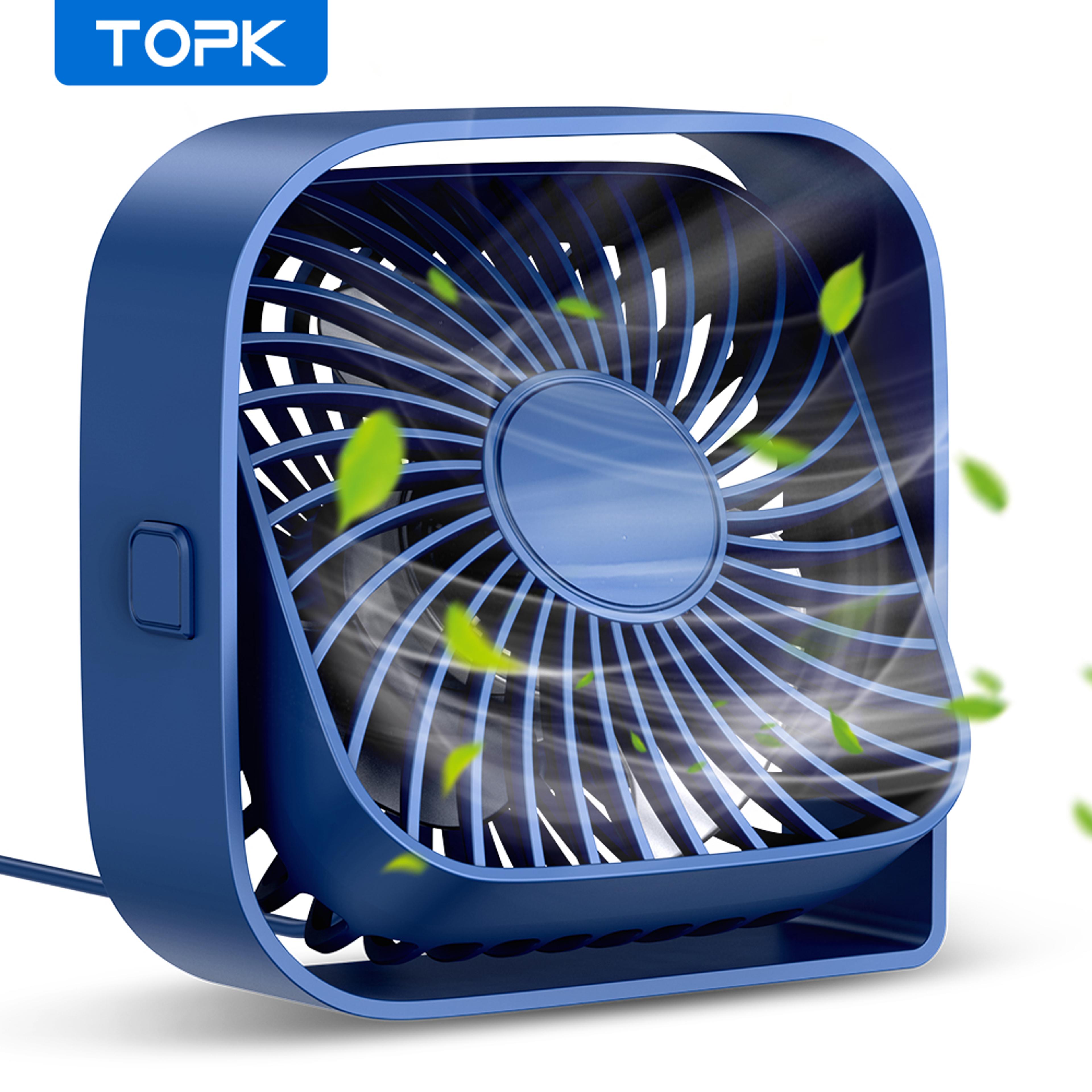 topk quiet usb desk fan portable personal cooling fan for home office & camping