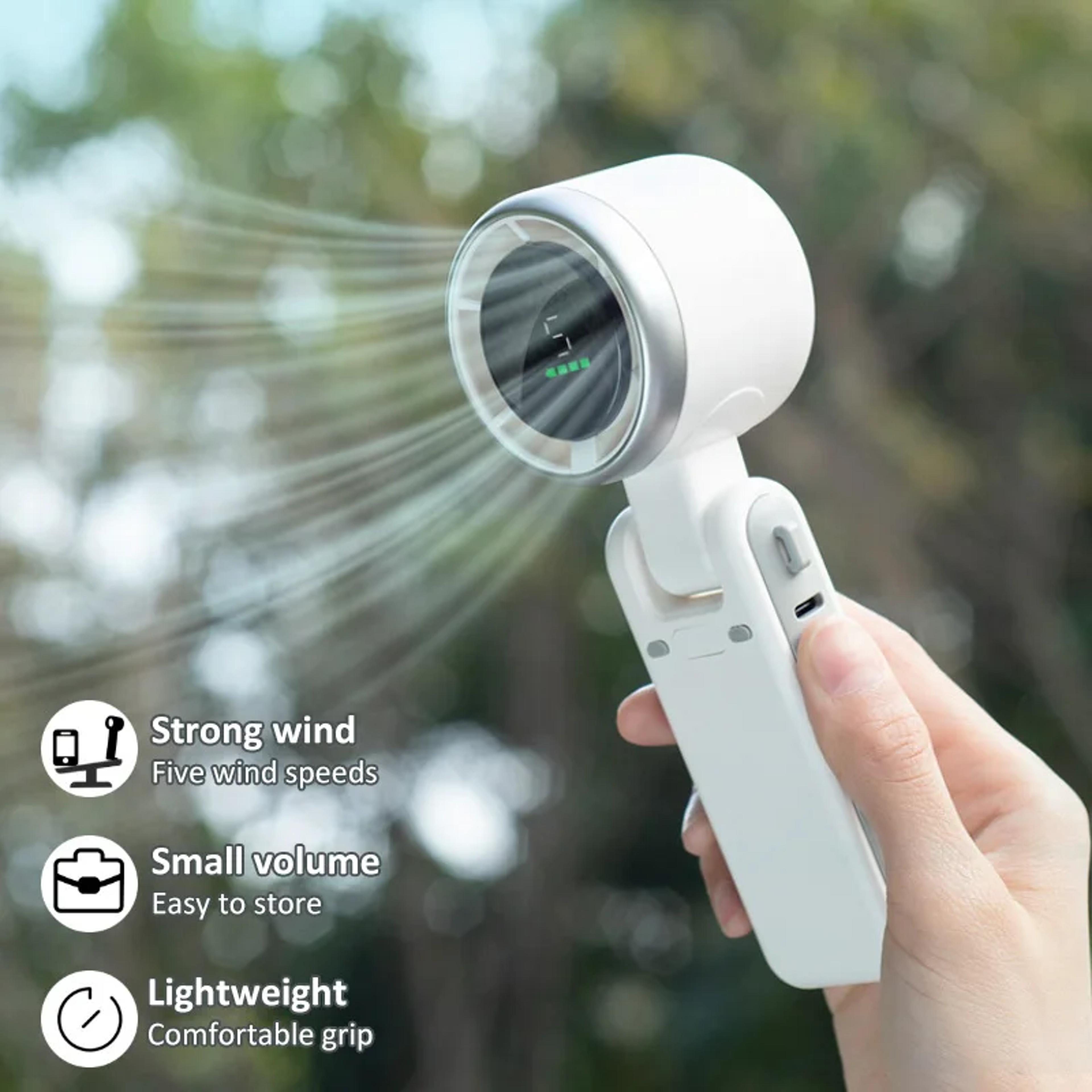 portable hanging neck fan & folding mini turbo fan usb rechargeable high speed airflow