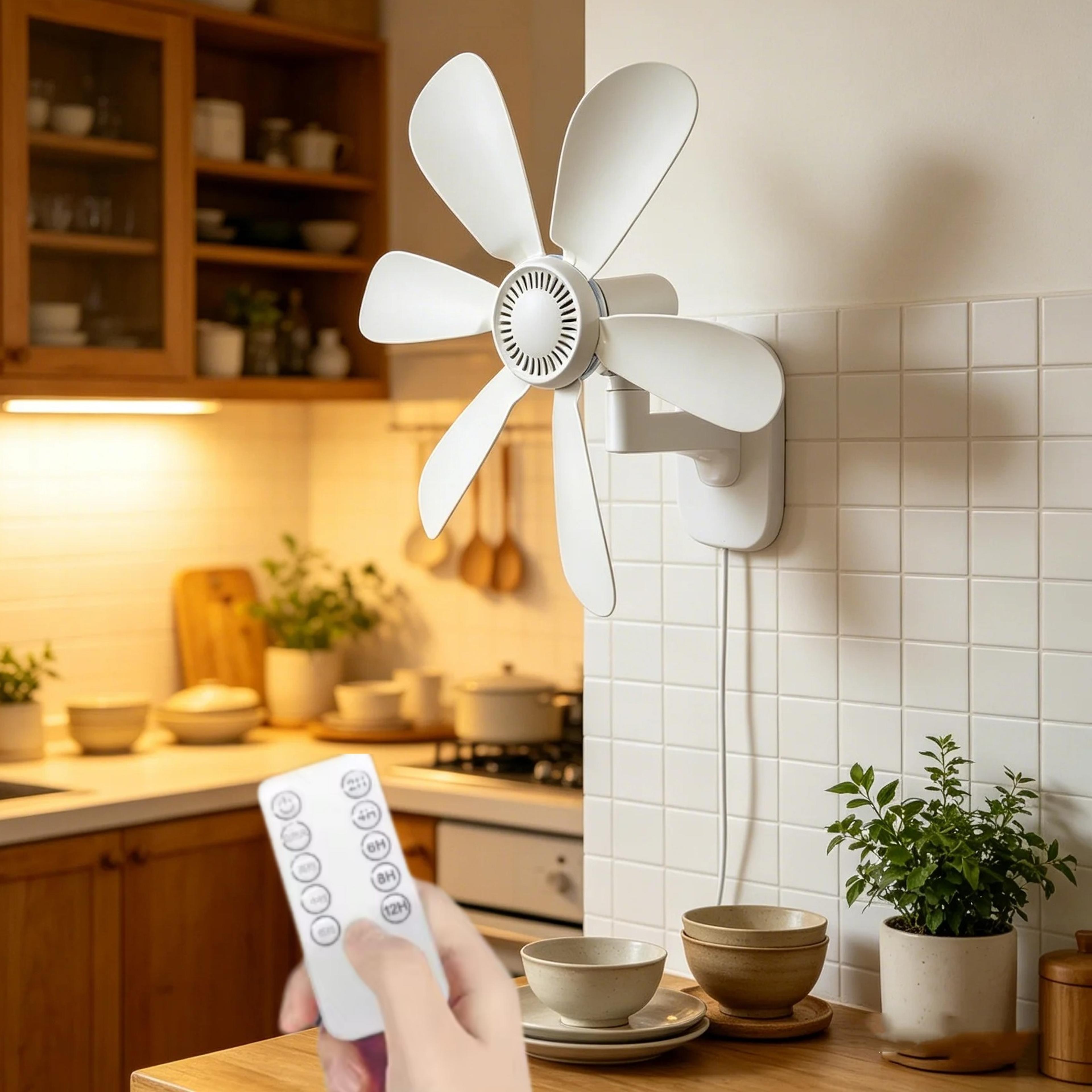 breezemount quiet usb wall fan with remote control & smart timer