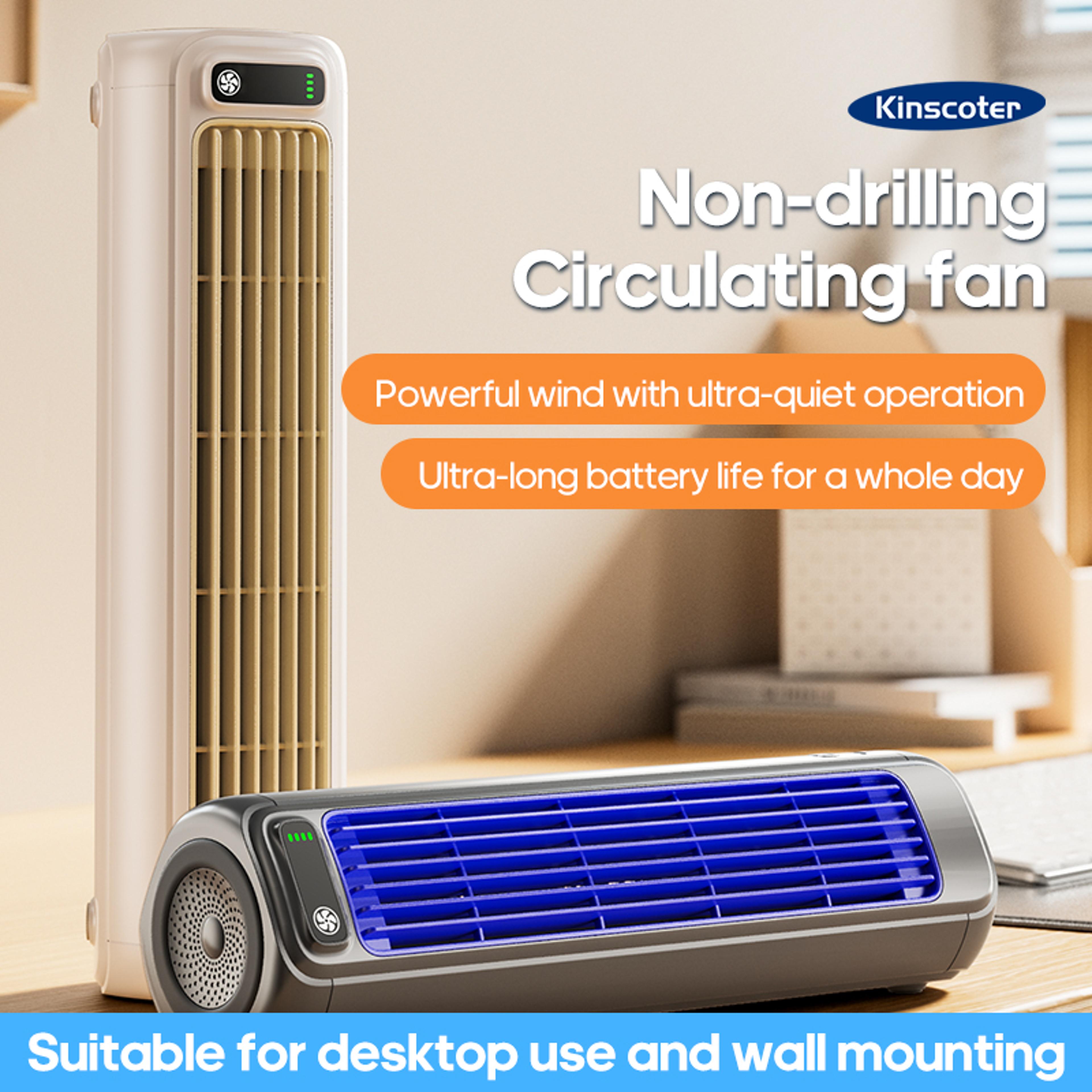 kinscoter portable air cooler fan speed rechargeable wall mount desktop cooling fan