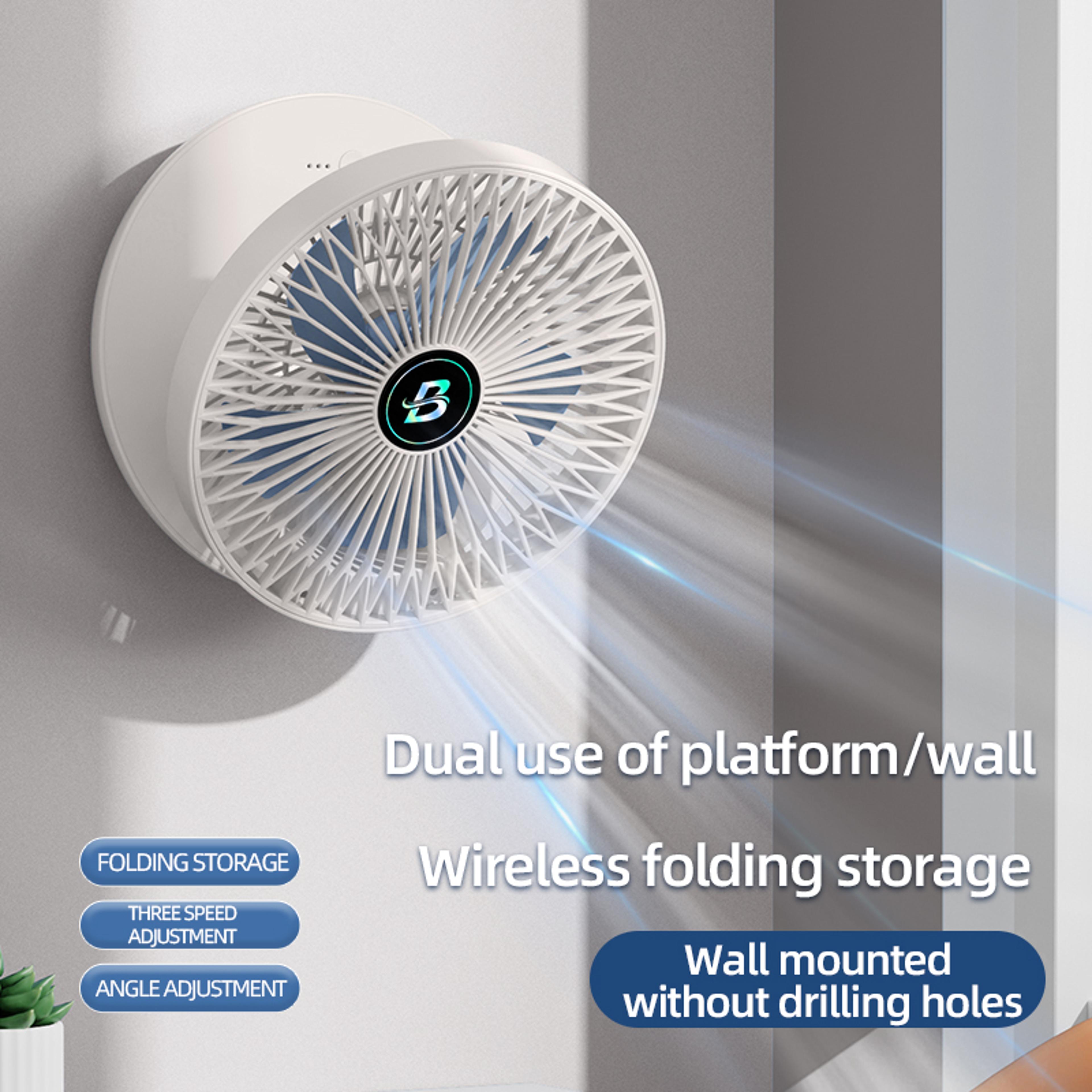 breezefold usb rechargeable portable desk fan with speed cooling & foldable design