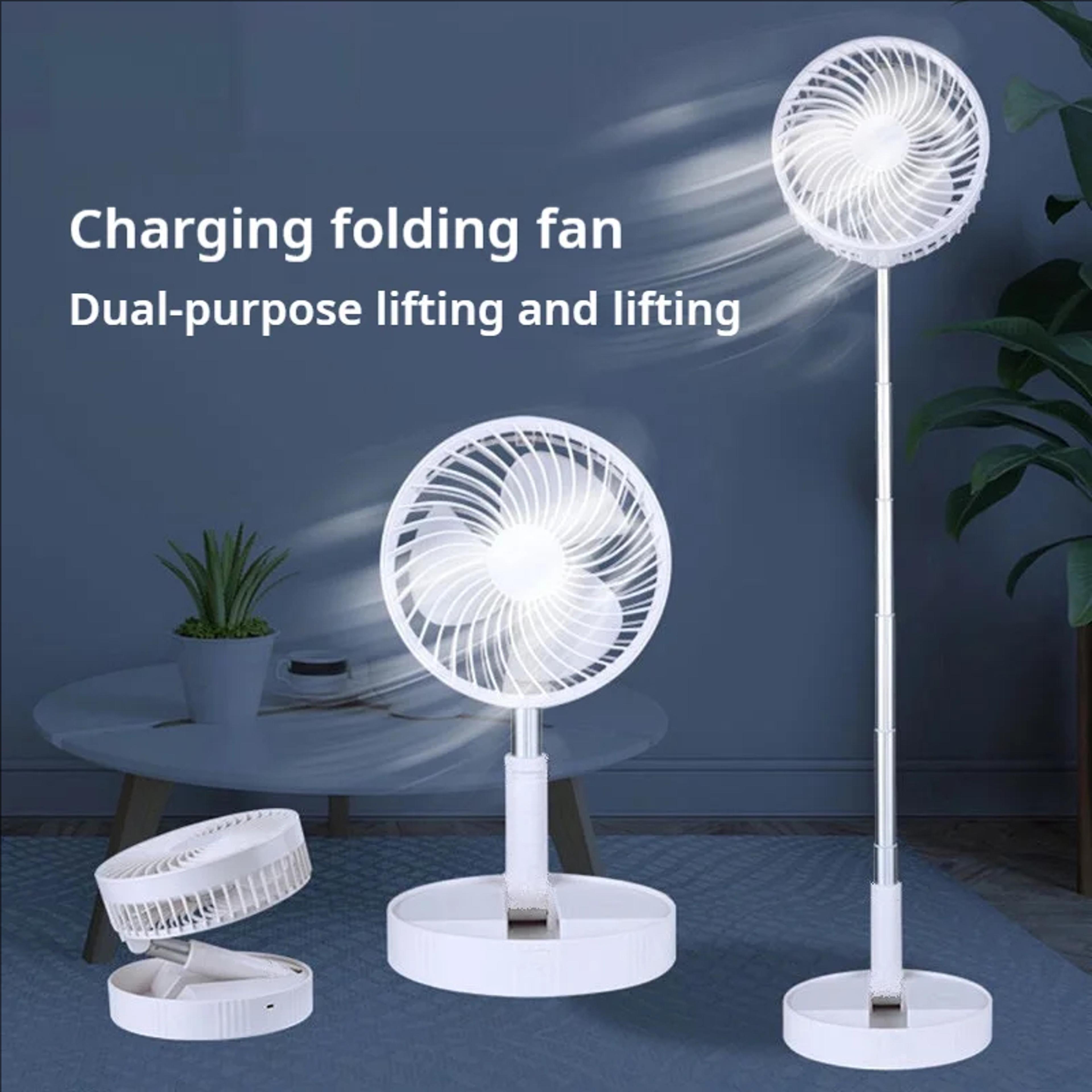 portable usb rechargeable mini folding desk fan retractable travel cooling fan