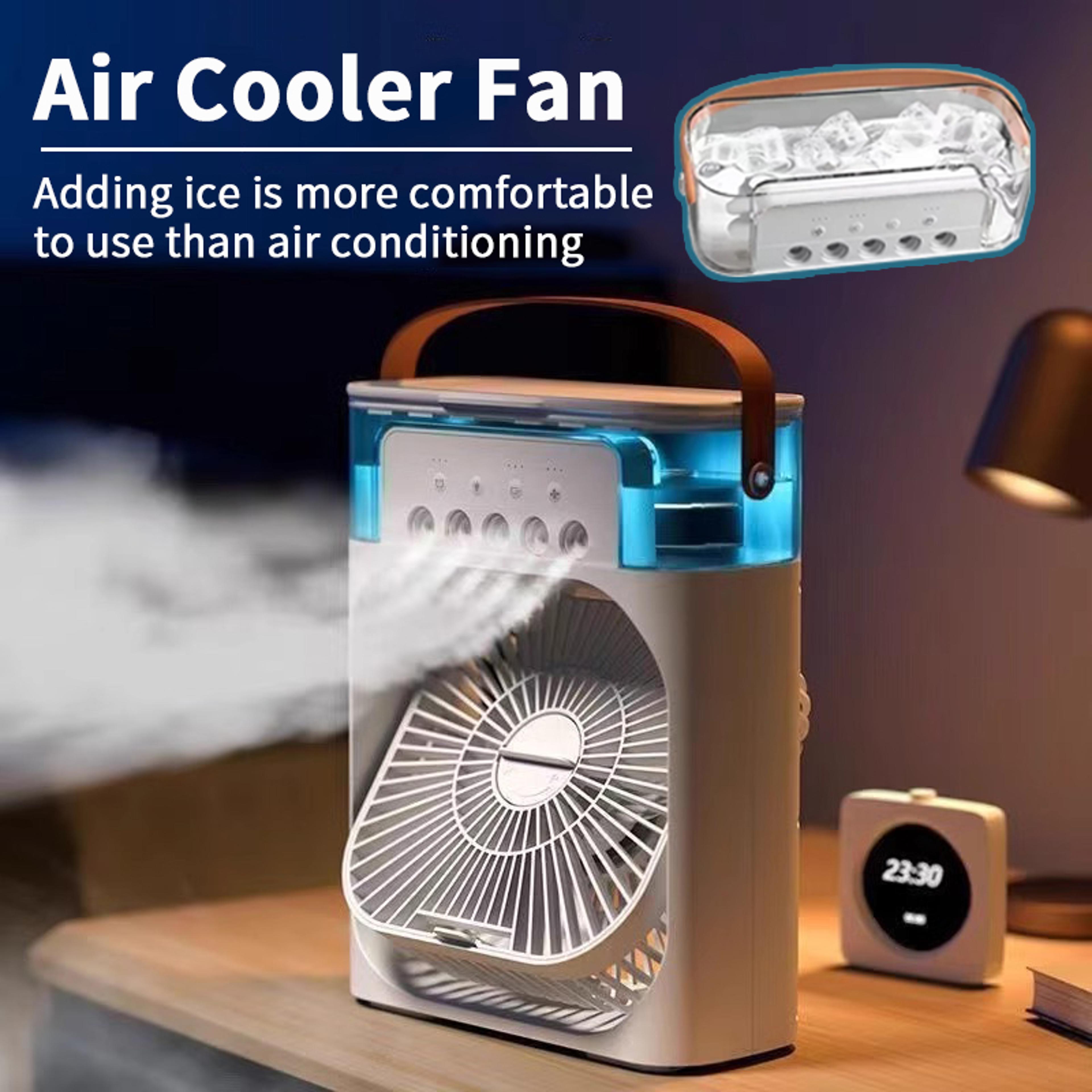 portable air cooler mini air conditioner usb desk fan with humidifier and led night light