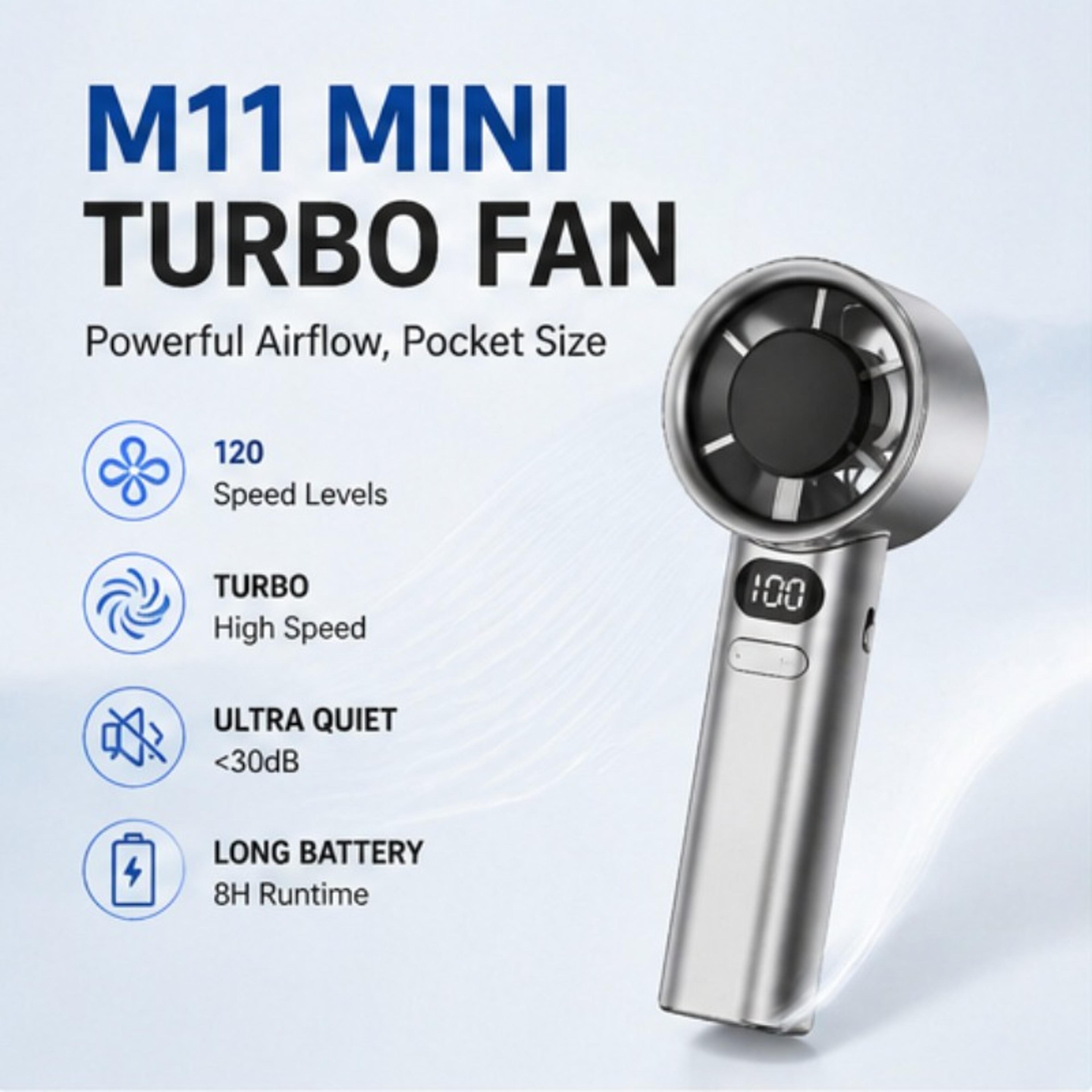 high speed portable turbofan handheld fan usb rechargeable digital display stepless control