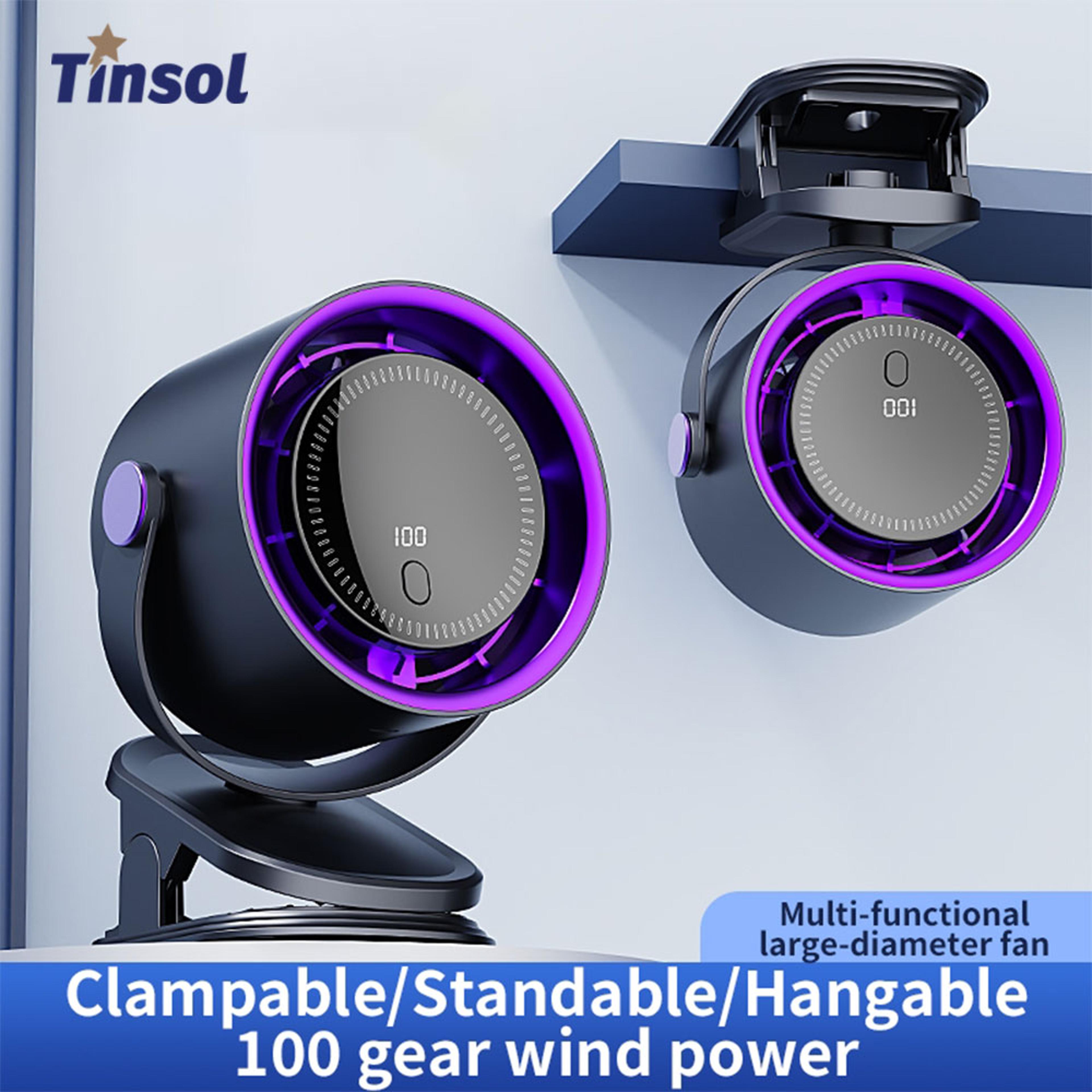 tinsol quietclip usb rechargeable fan for desk dorm & travel
